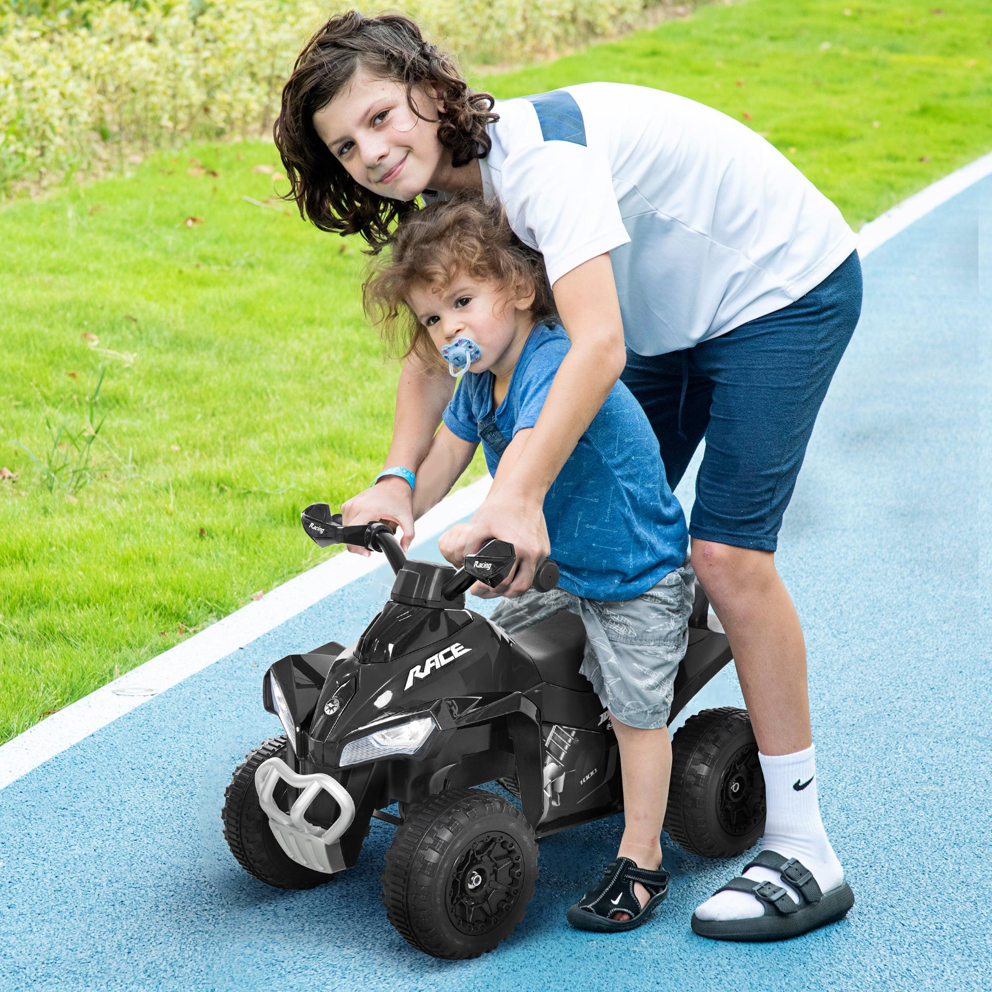 Black Foot-to-Floor Ride-On ATV with Music and Lights