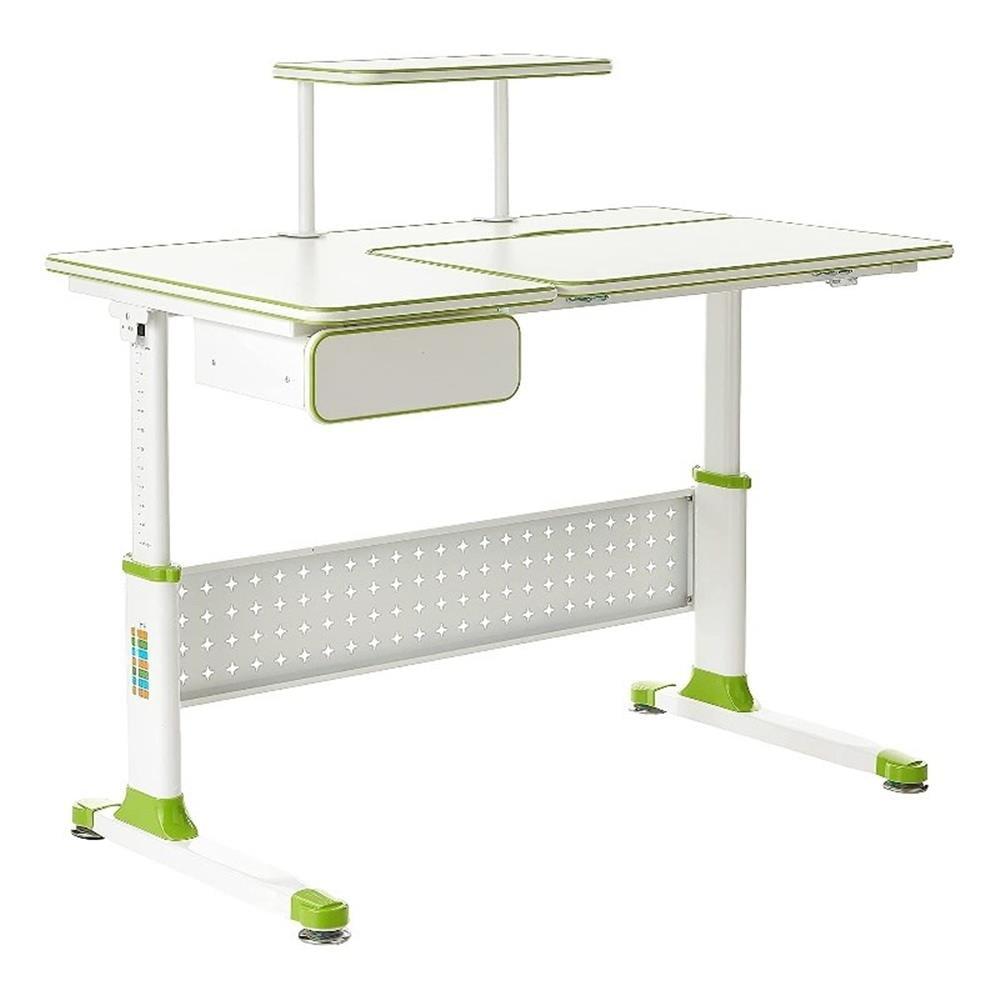 Green Adjustable Height Writing Desk with Drawer and Shelf