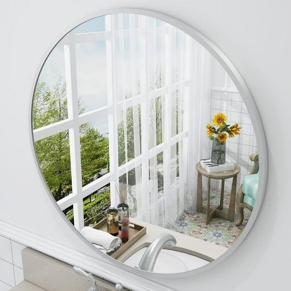 Amara Round High Quality Aluminum Alloy Framed French Cleat Mounted Wall Decor Bathroom Vanity Mirror with 5-Year Warranty