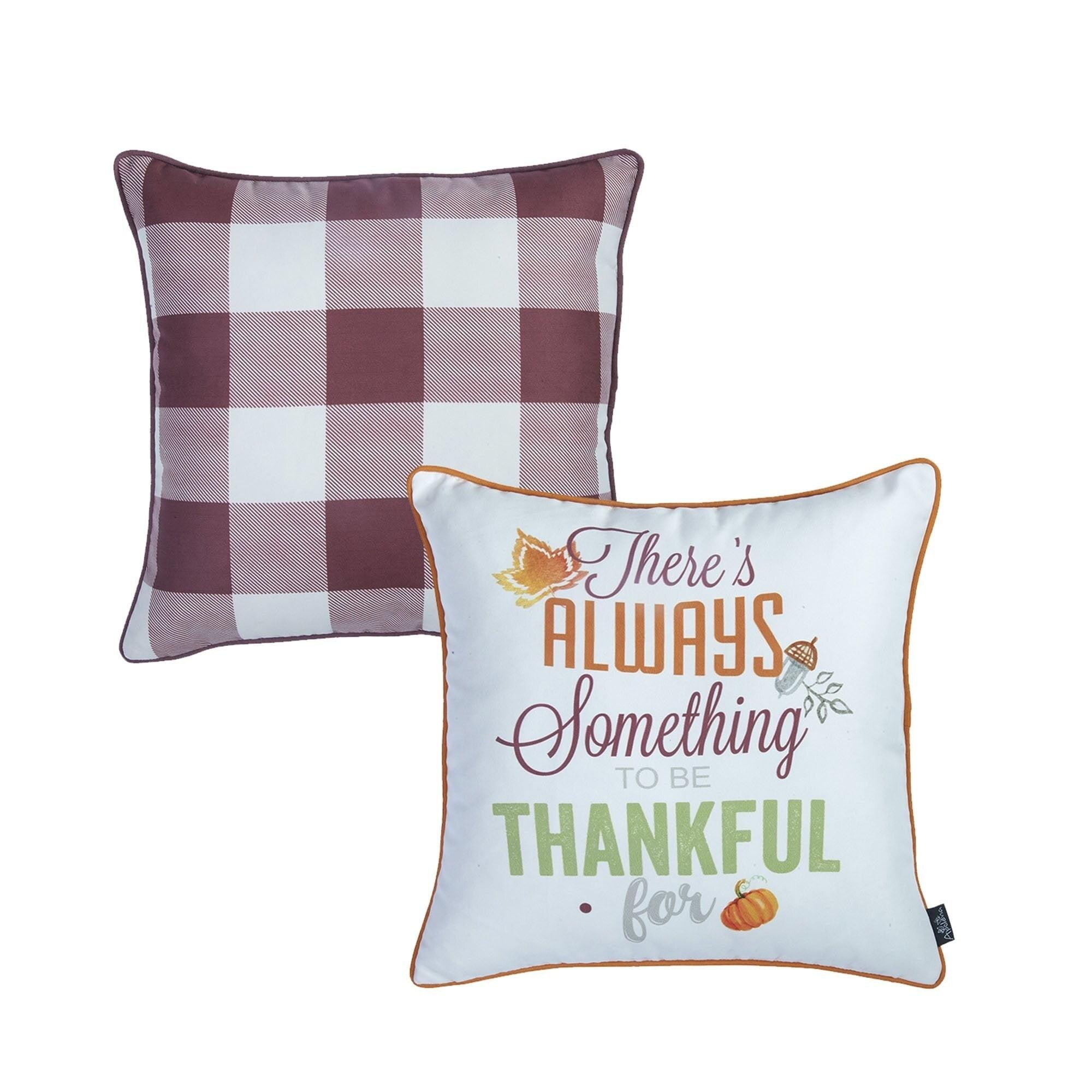 HomeRoots Gingham Pillow Cover (Set of 4)