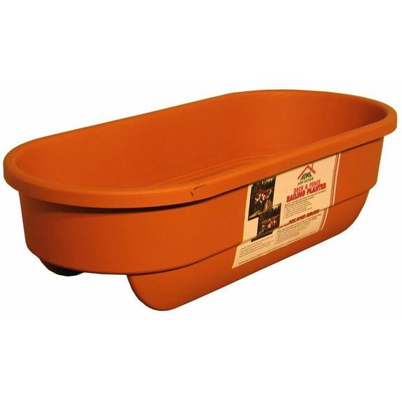 Apollo Plastic Deck Railing and Fence Planter, Terra Cotta Color, 24"