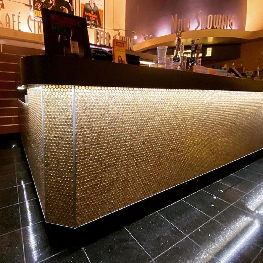 Apollo Tile   10 pack 12.2-in x 12.2-in Gold Penny Round Glass Mosaic Wall Tile (10.34 Sq ft/case)