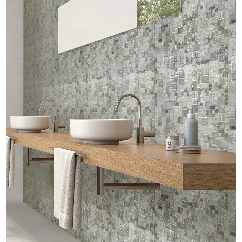 Pearl White Mini Versailles Glass Mosaic Tile Pack