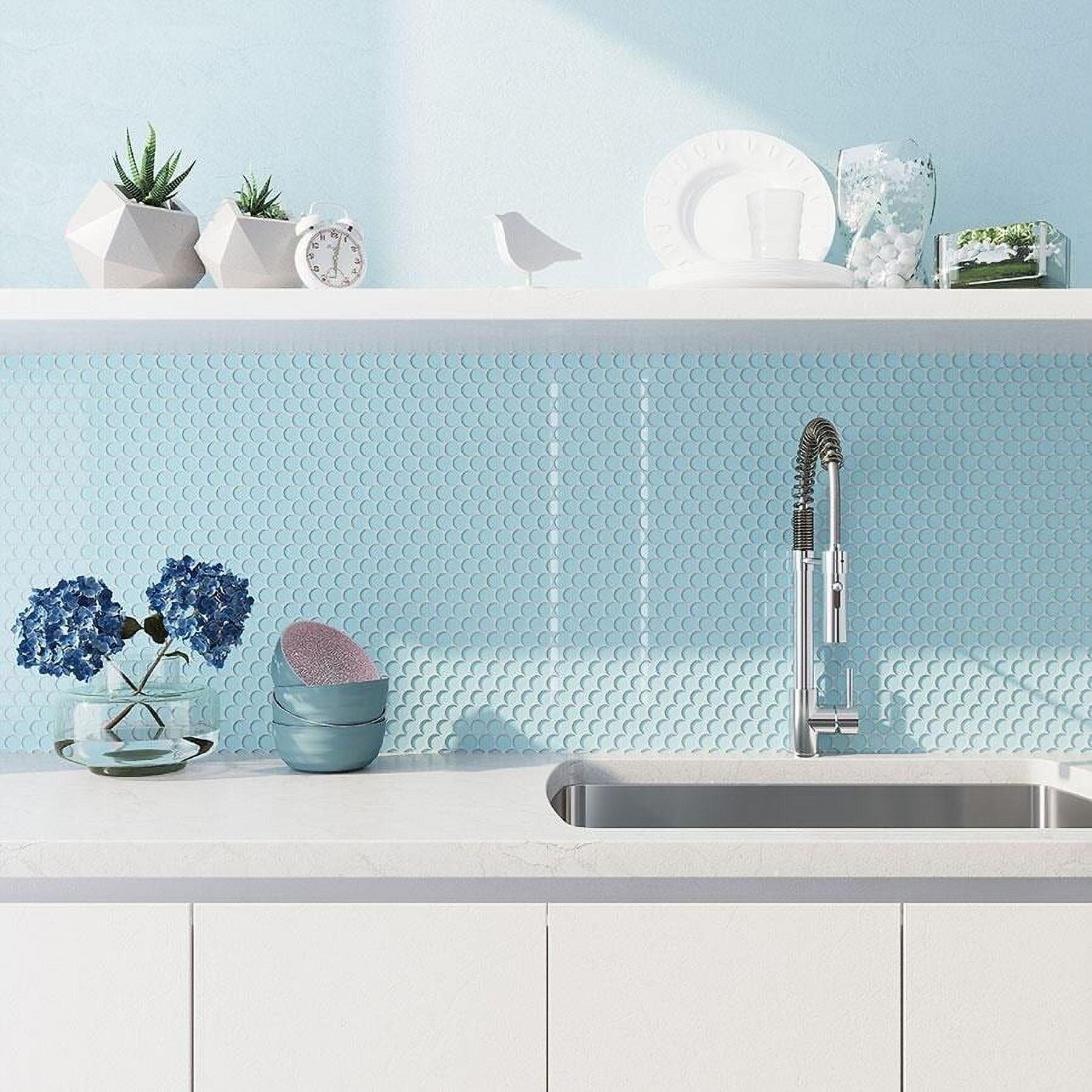 Apollo Tile Penny 1 " X 1 " Straight Edge Glass Mosaic Sheet Wall & Floor Tile