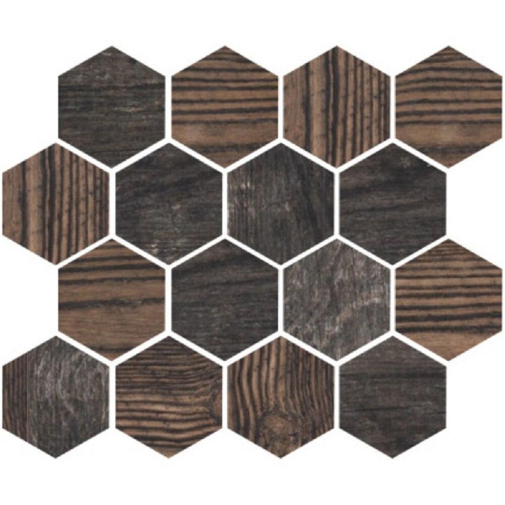 Hexagon Matte Brown Ceramic Mosaic Tile for Bathroom and Outdoor