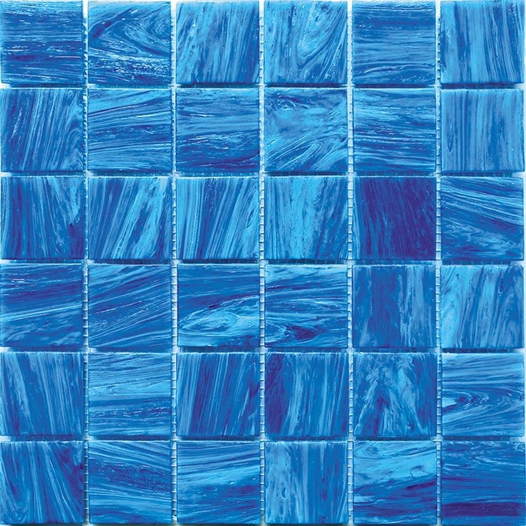 Celestial 12 in. x 12 in. Glossy Yale Blue Glass Mosaic Wall and Floor Tile (10 sq. ft./case) (10-pack)