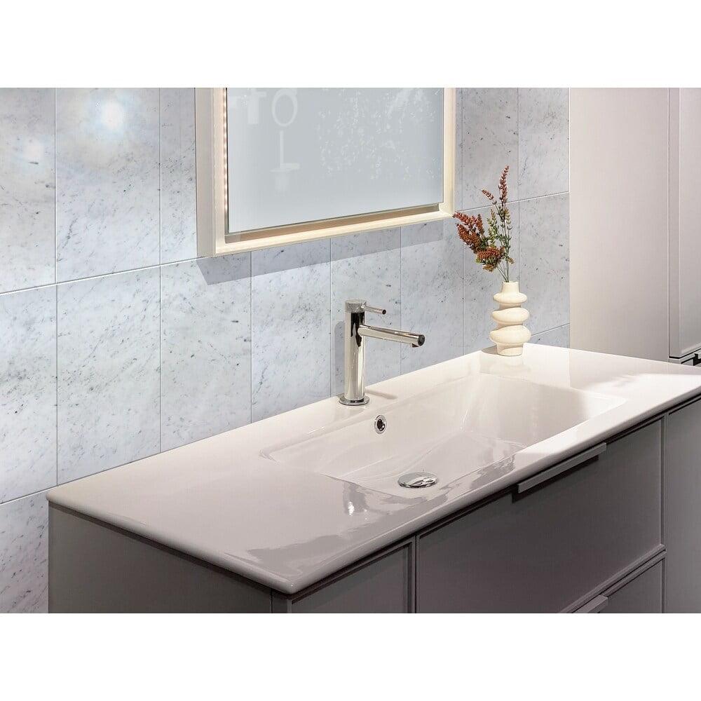 Gray 12" x 24" Polished Marble Wall and Floor Tile