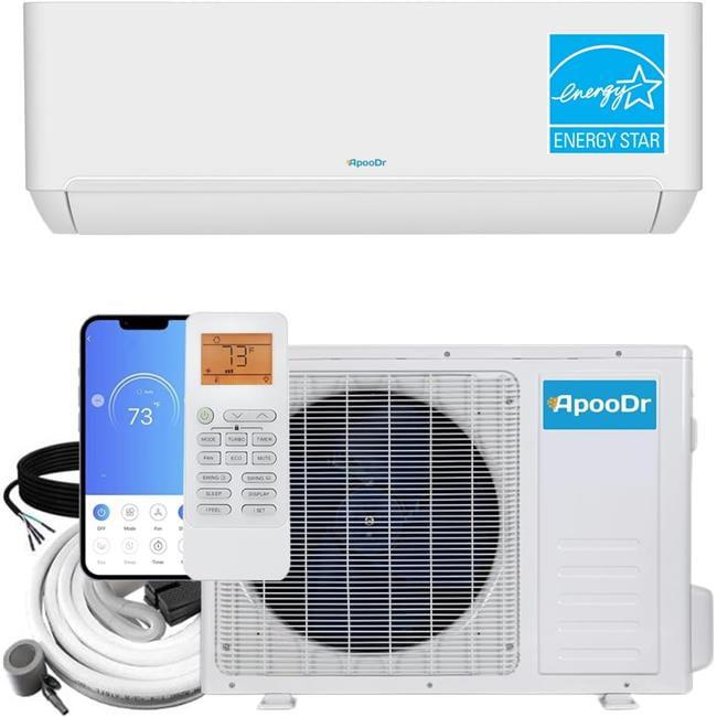 ApooDr 18,000 BTU White Ductless Mini Split AC with Heat Pump