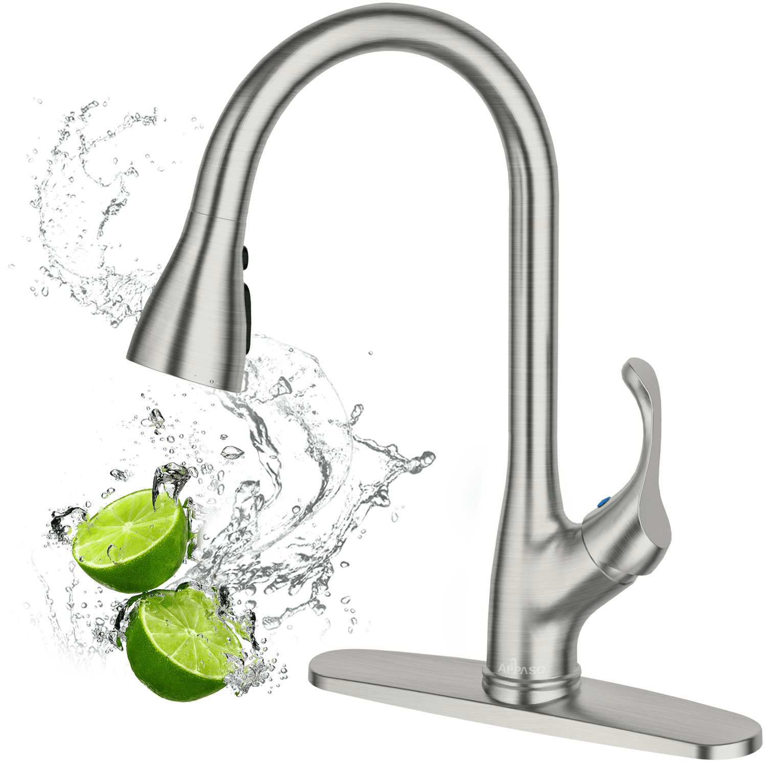 Elegant Brushed Nickel High-Arc Faucet with Pull-Out Spray