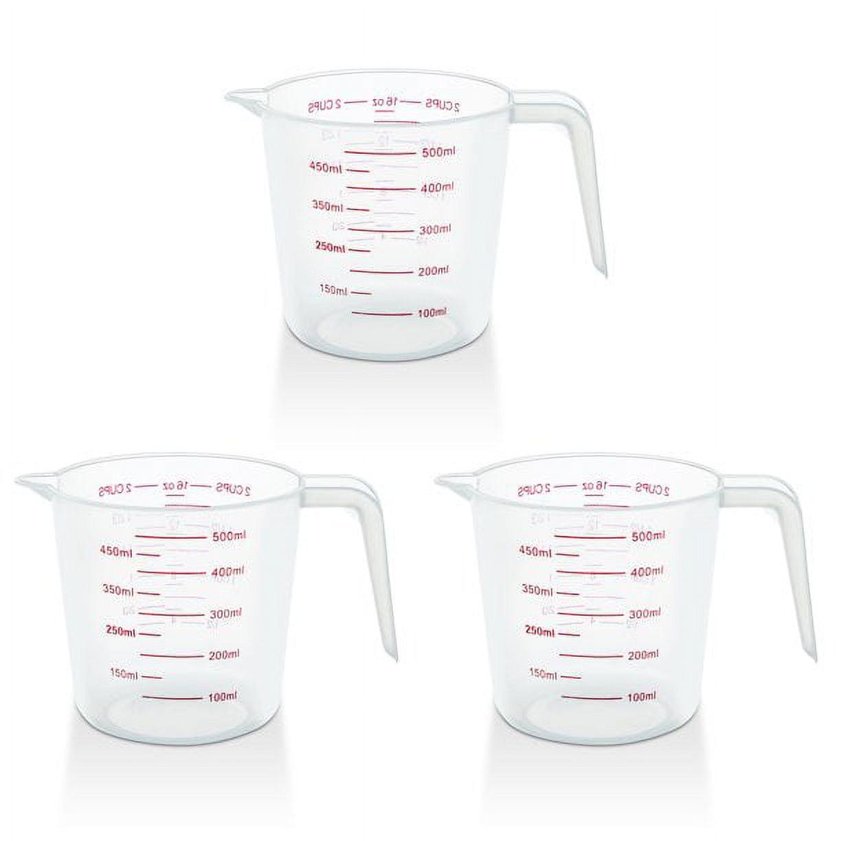 Mainstays 3-Piece Tapered Spout Nesting Plastic Measuring Cups Set, Clear
