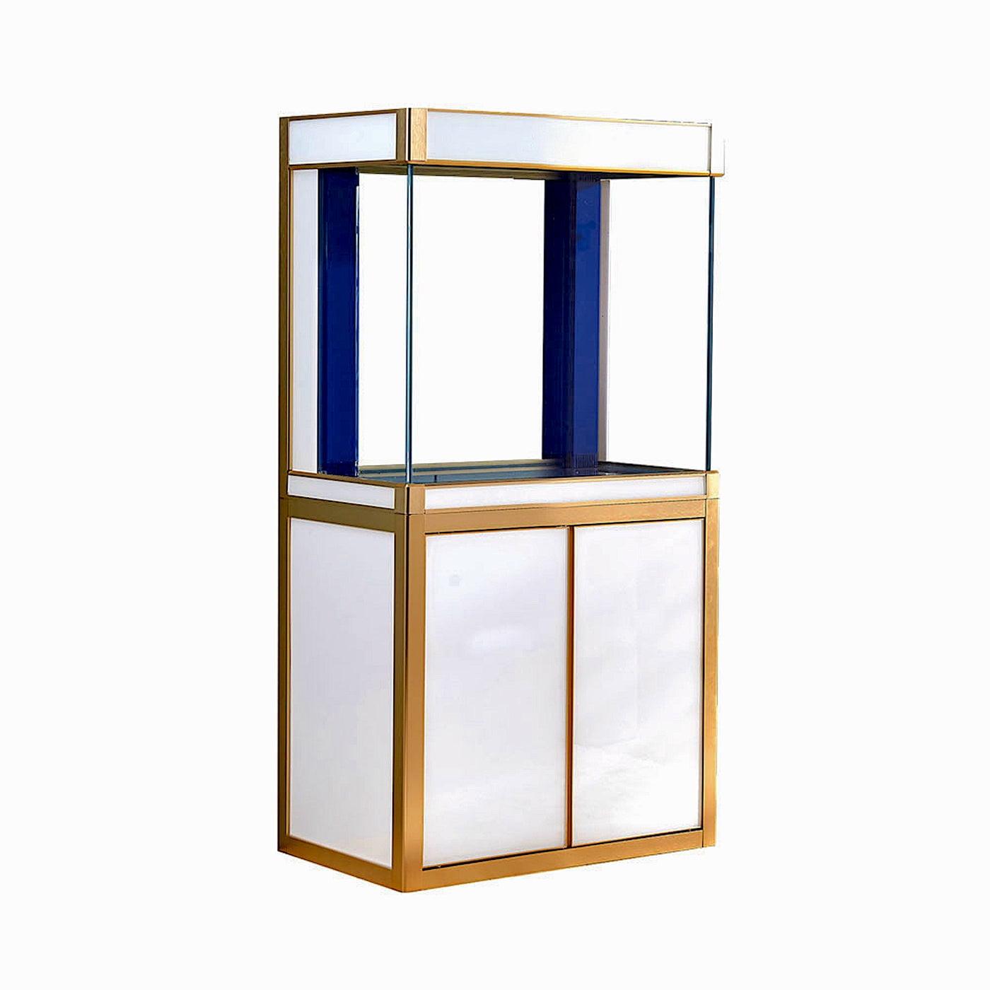 Aqua Dream 100 Gallon White and Gold Glass Aquarium with Stand