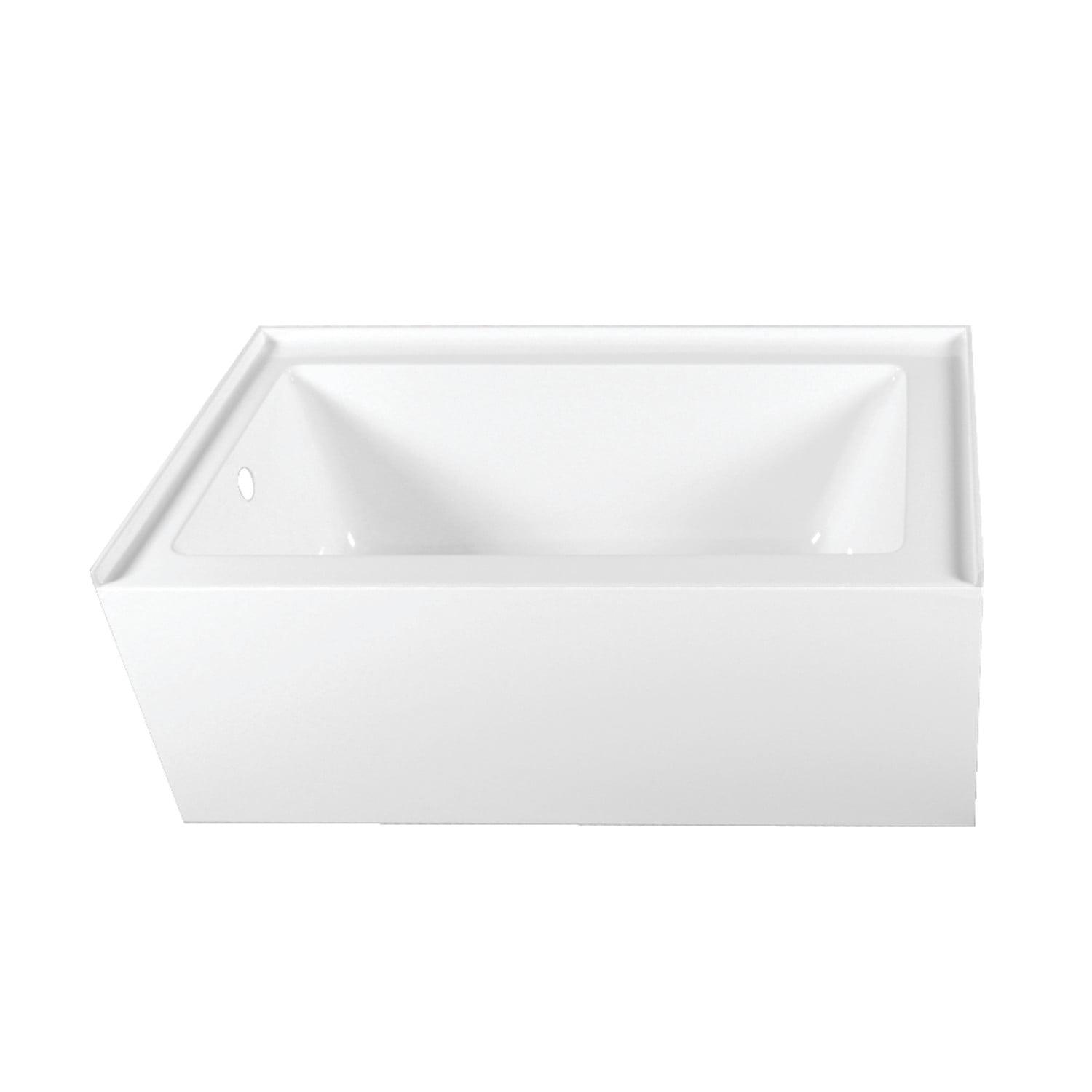 Aqua Eden 60-Inch White Acrylic Alcove Bathtub with Left Hand Drain