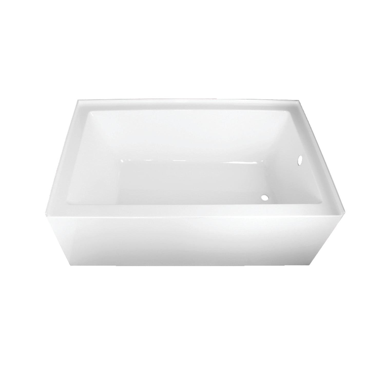 Kingston Brass Aqua Eden 60-Inch Acrylic Rectangular 3-Wall Alcove Tub