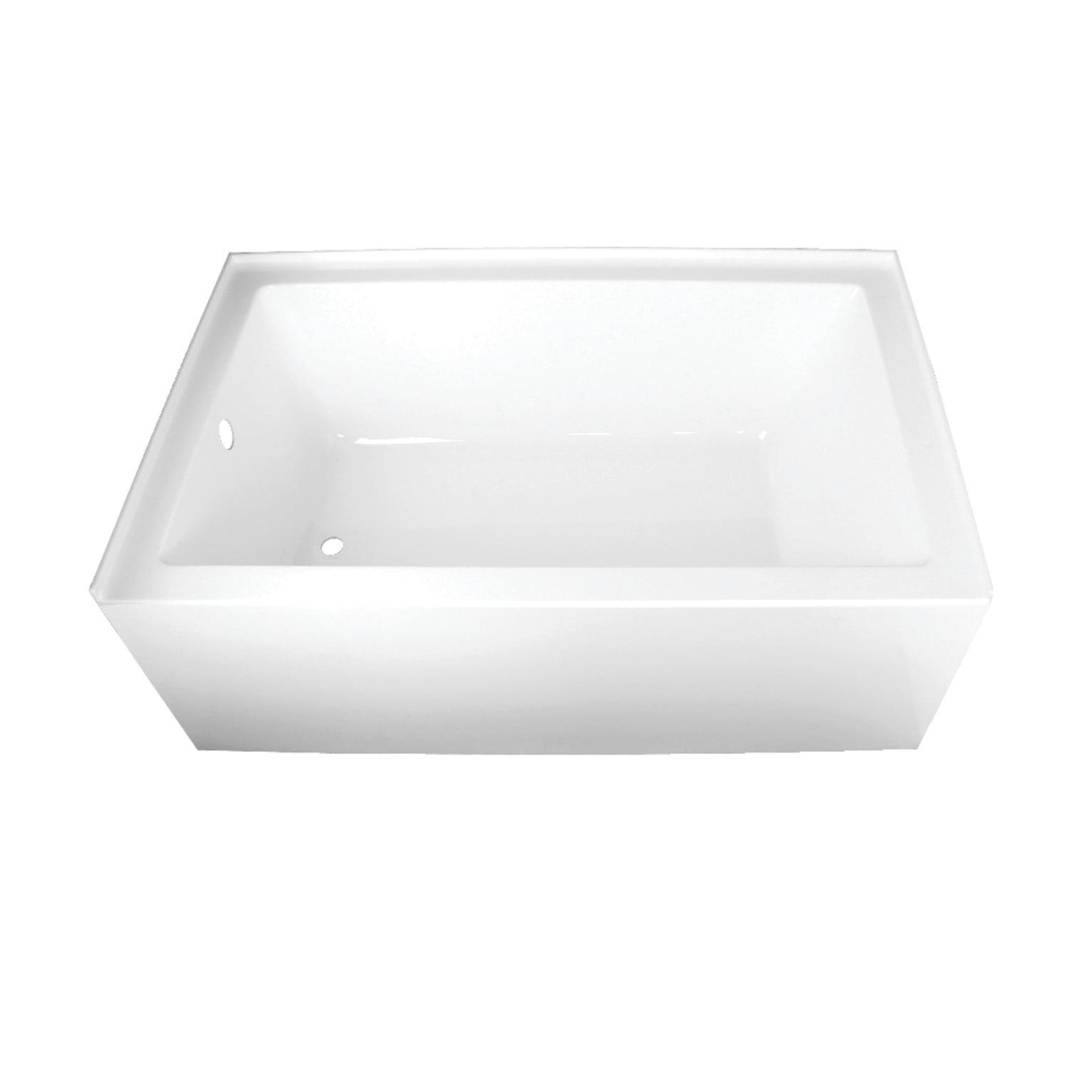 Aqua Eden 60-Inch White Acrylic Alcove Tub with Left Drain