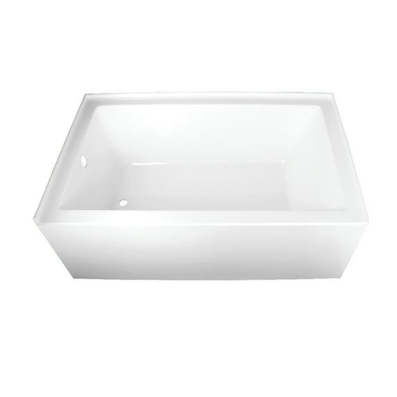 Kingston Brass Aqua Eden 60-Inch Acrylic Rectangular 3-Wall Alcove Tub