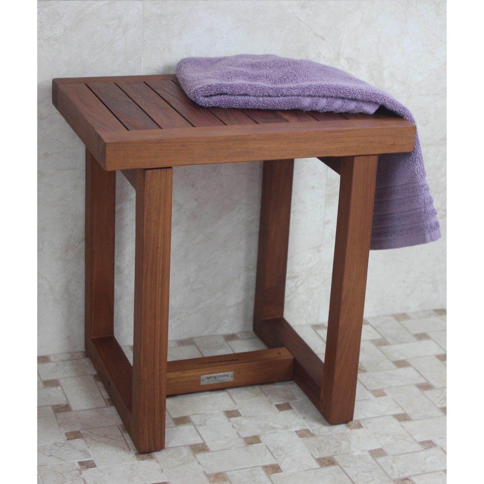 Eco-Friendly Teak Spa Shower Bench - 18" Indoor/Outdoor