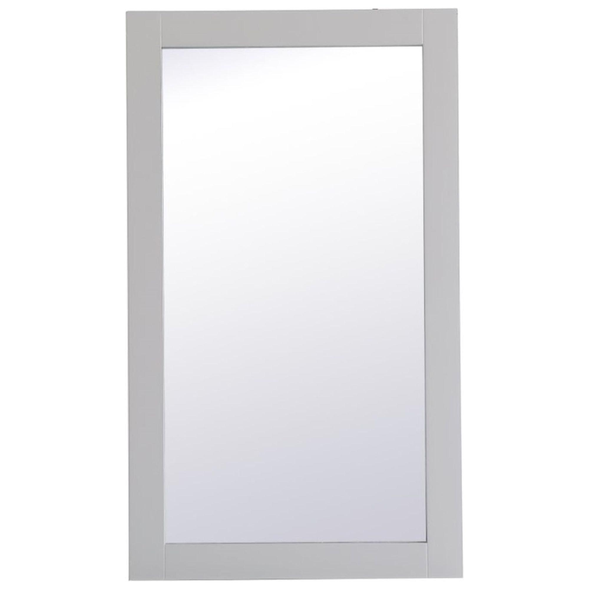 Gray Rectangular Wood Bathroom Vanity Mirror 18 x 32 Inch