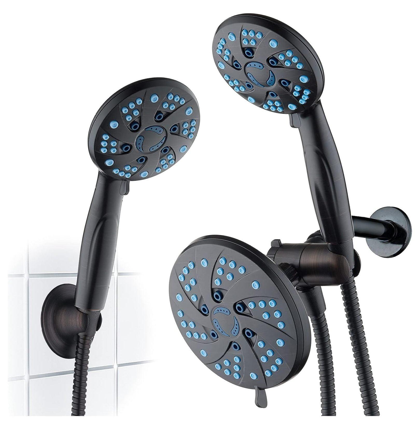 AquaCare Spa Station High Pressure -mode 3-way Rainfall & Handheld Shower Head Combo - Anti-Clog Nozzles, Extra-Long 6 ft Stainless Steel Hose, 2nd Wall Bracket/ORB Bronze Finish
