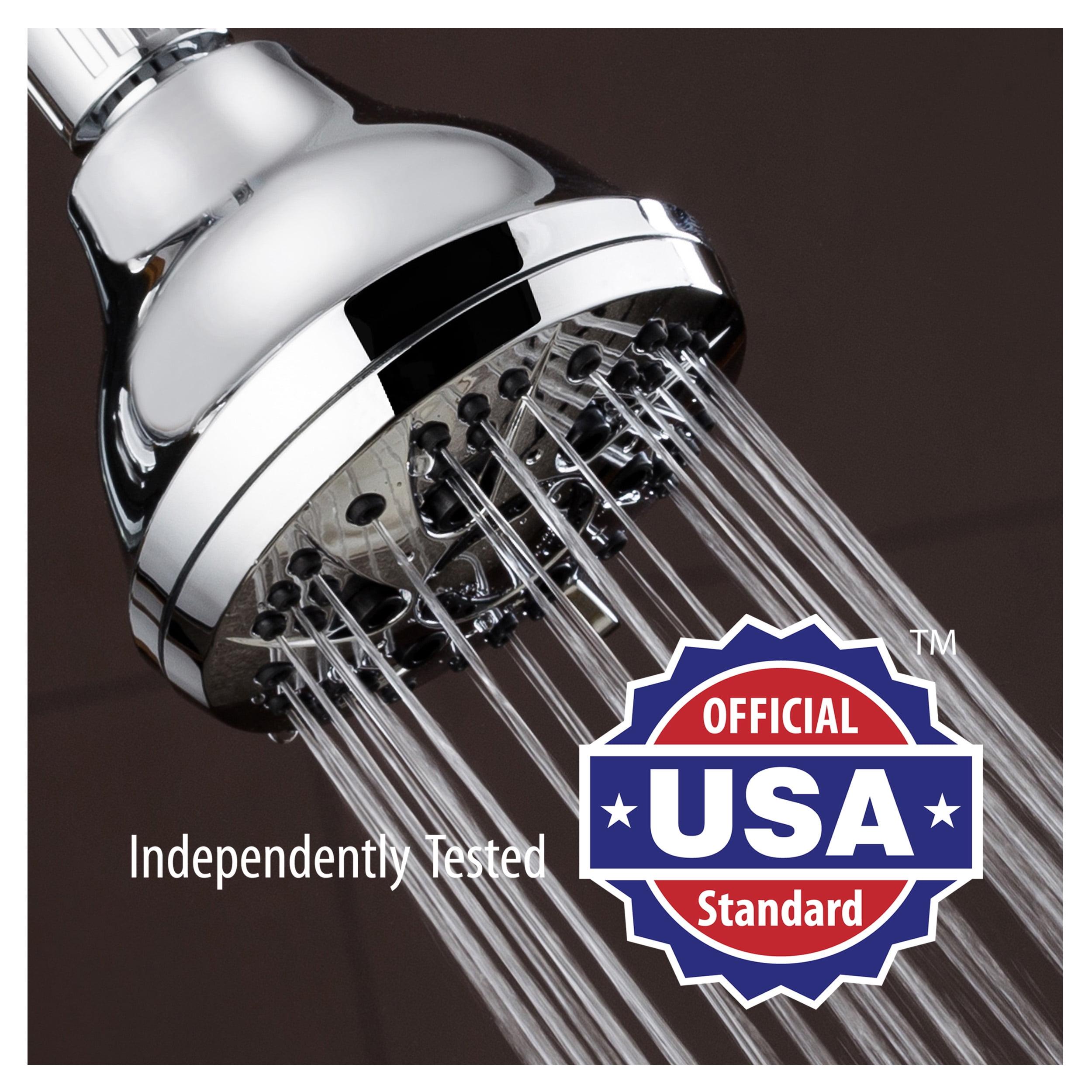 Chrome 6-Setting Wall Mounted Medium Shower Head