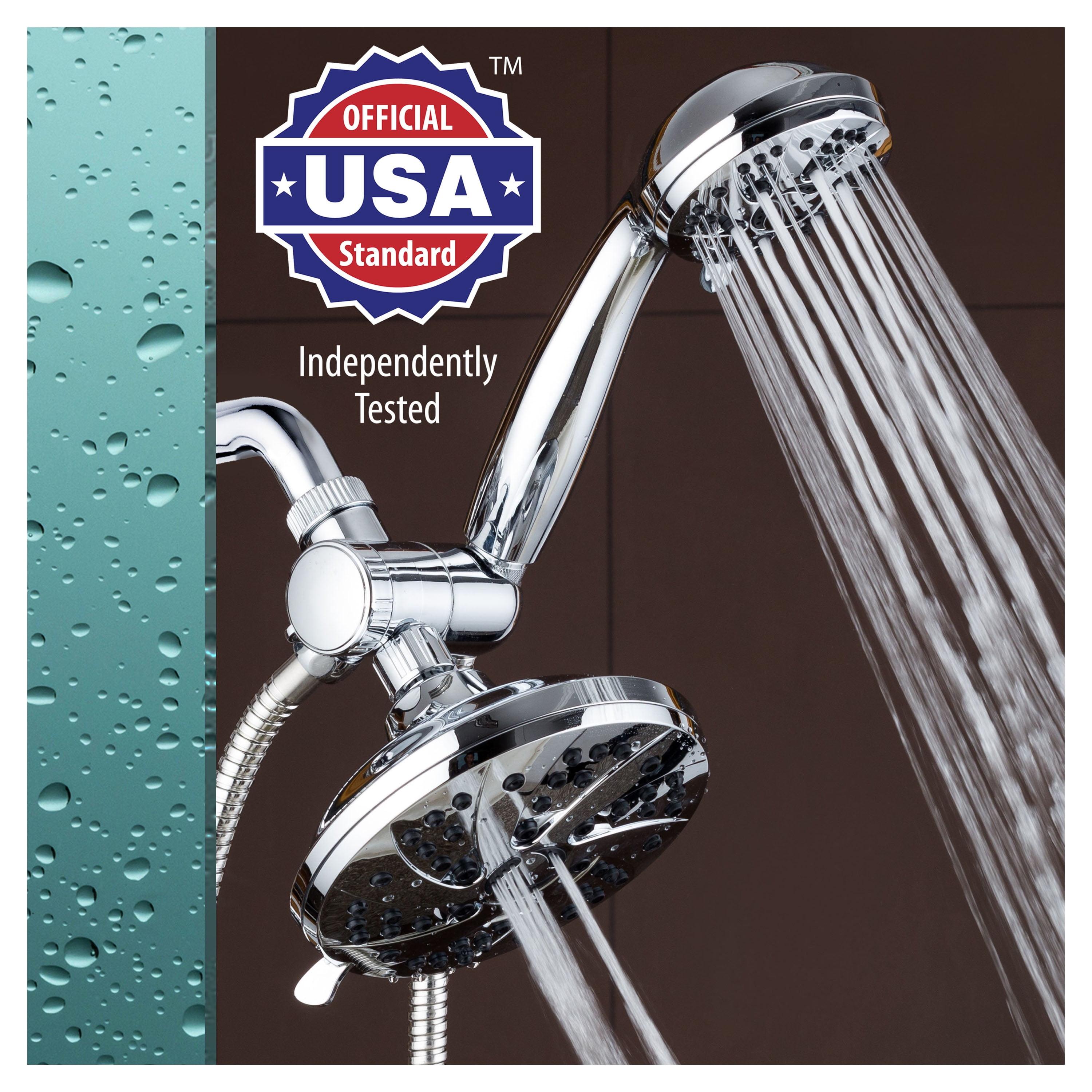 Chrome Dual Head Handheld Rain and Pulse Shower Combo