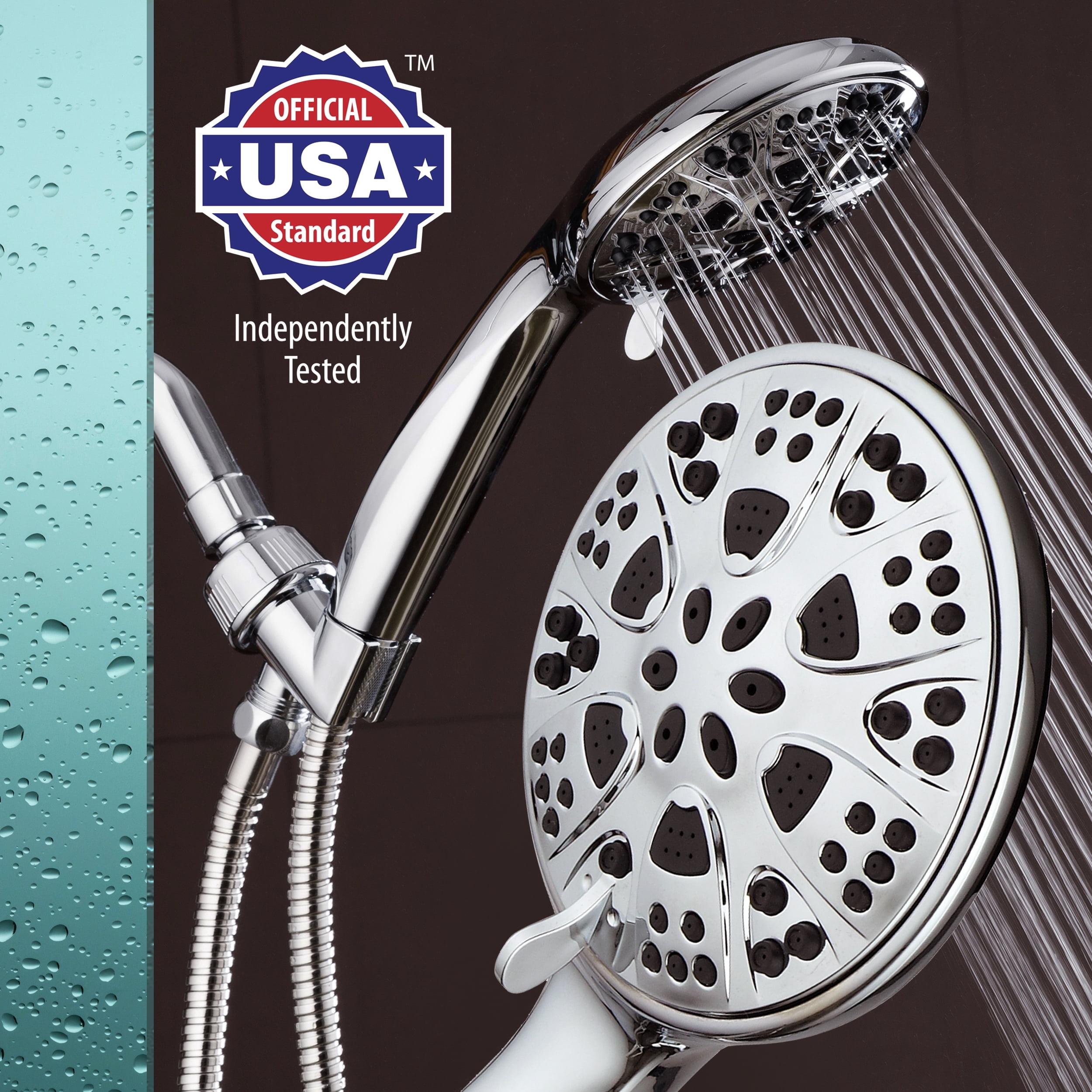 AquaDance Chrome 5" 6-Setting Handheld Shower Head with Hose