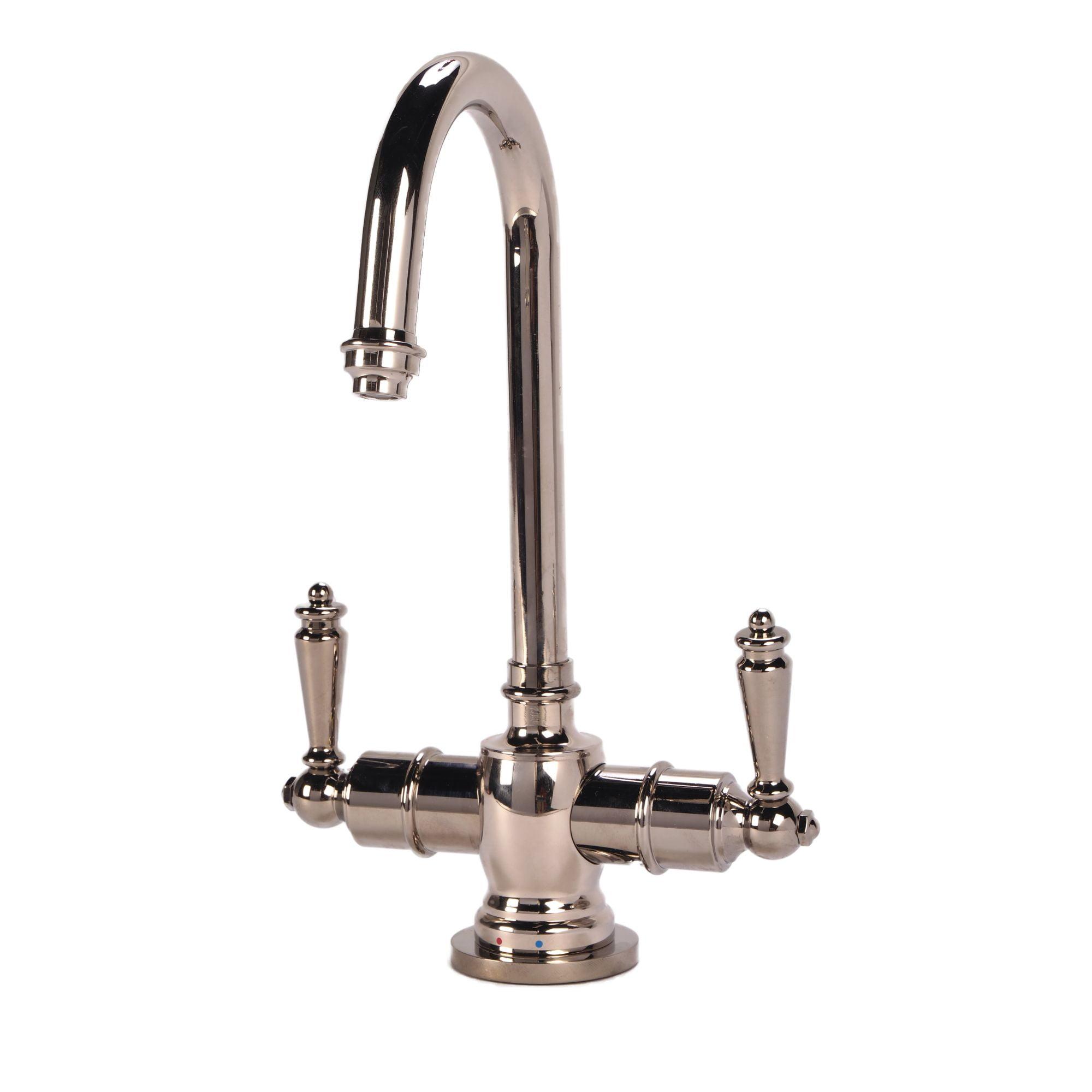 Polished Nickel Traditional C-Spout Hot and Cold Water Filtration Faucet