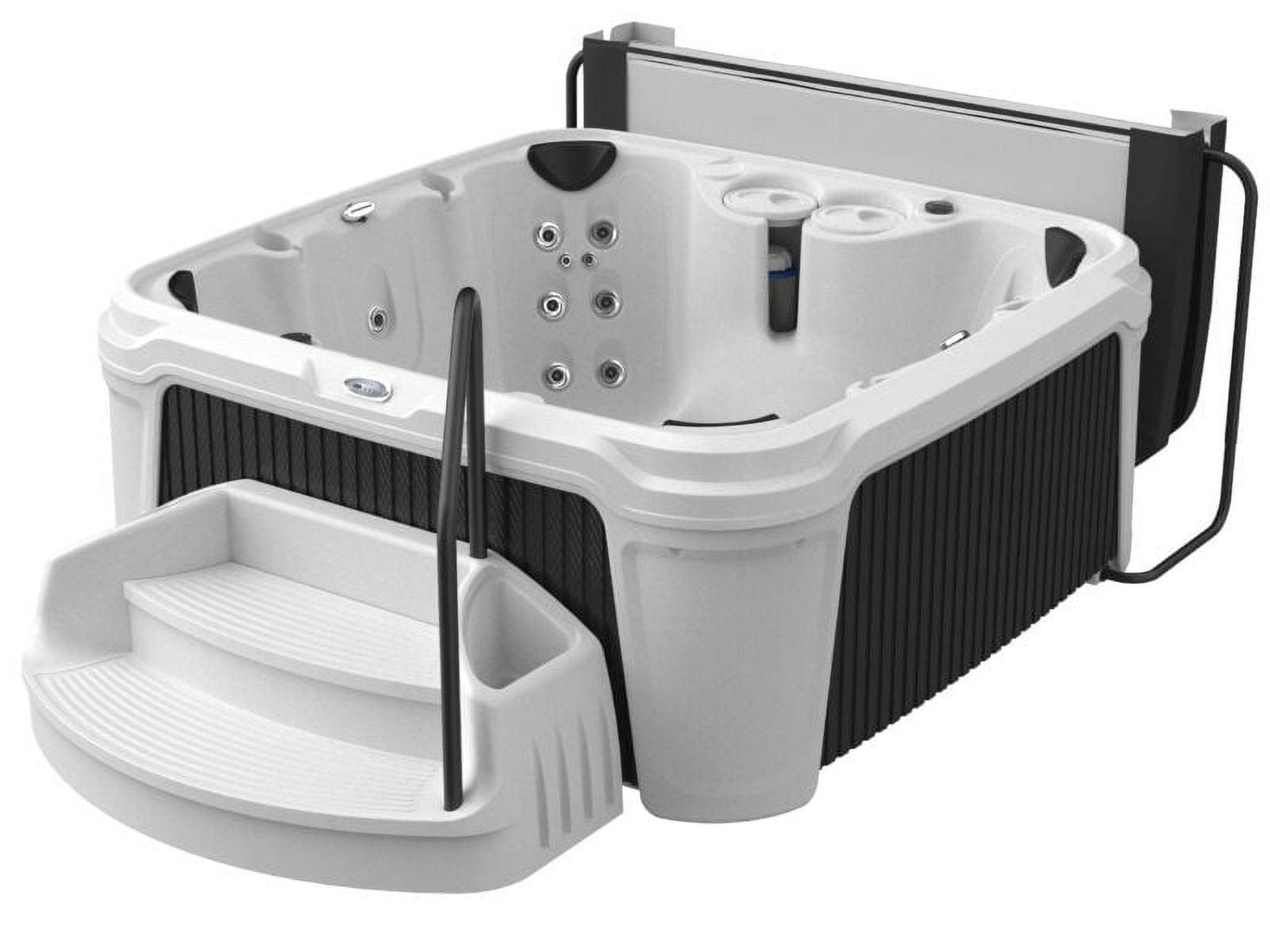 Whitestone and Black Onyx 7-Person 35-Jet Hot Tub with LED Waterfalls