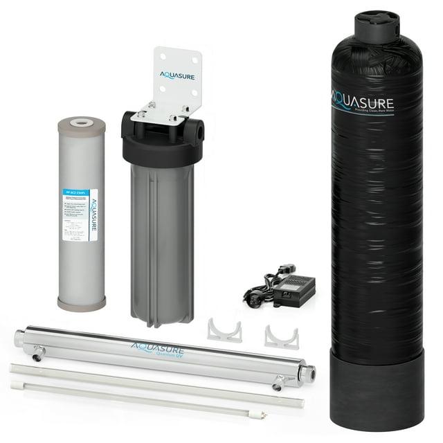Aquasure 800K Gallons Whole House Salt-Free Water Conditioning/Descaler System with Triple Purpose Pre-Filter and 8 GPM UV Sterilizer