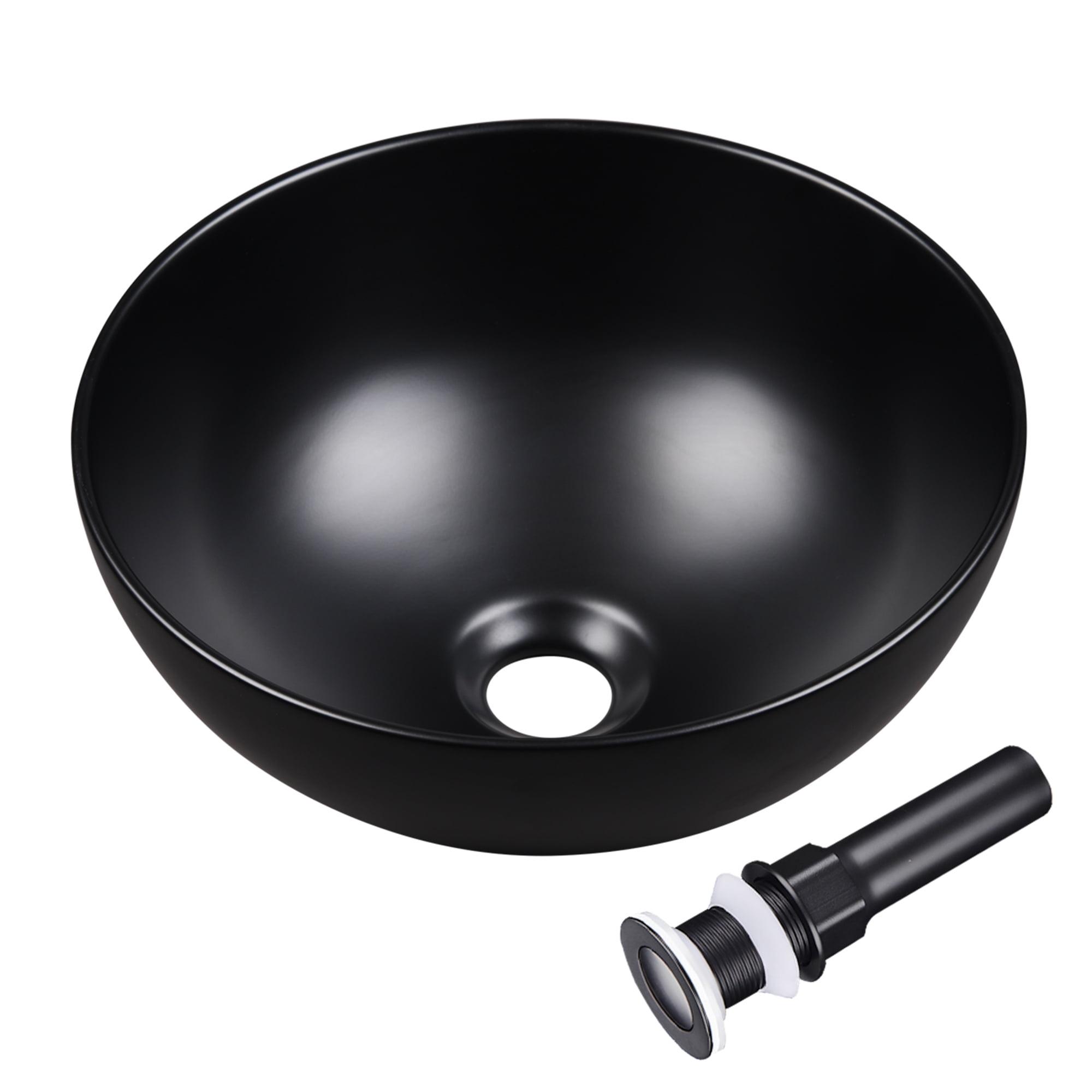 Aquaterior 12'' Porcelain Circular Bathroom Sink