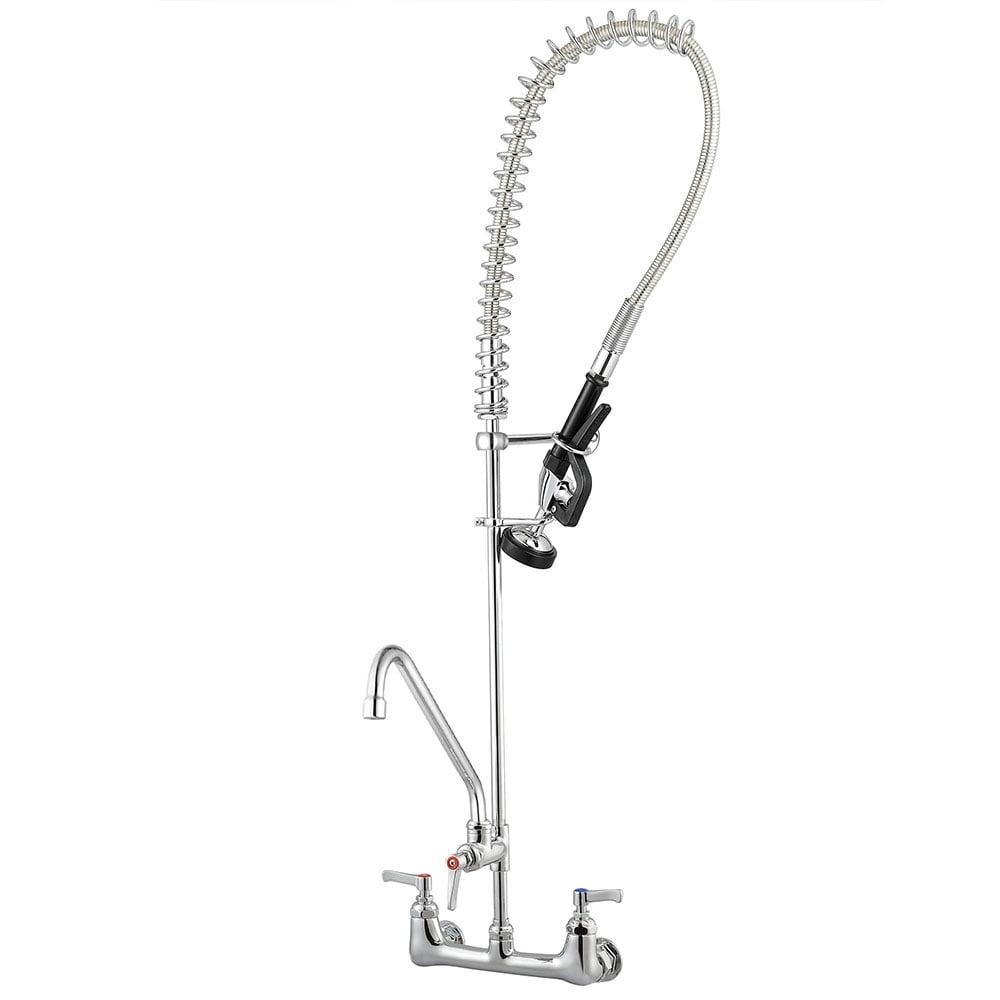 Aquaterior 44" Commercial Pre-Rinse Kitchen Faucet 12" Add-on Spout Wall Mount CUPC NSF CEC