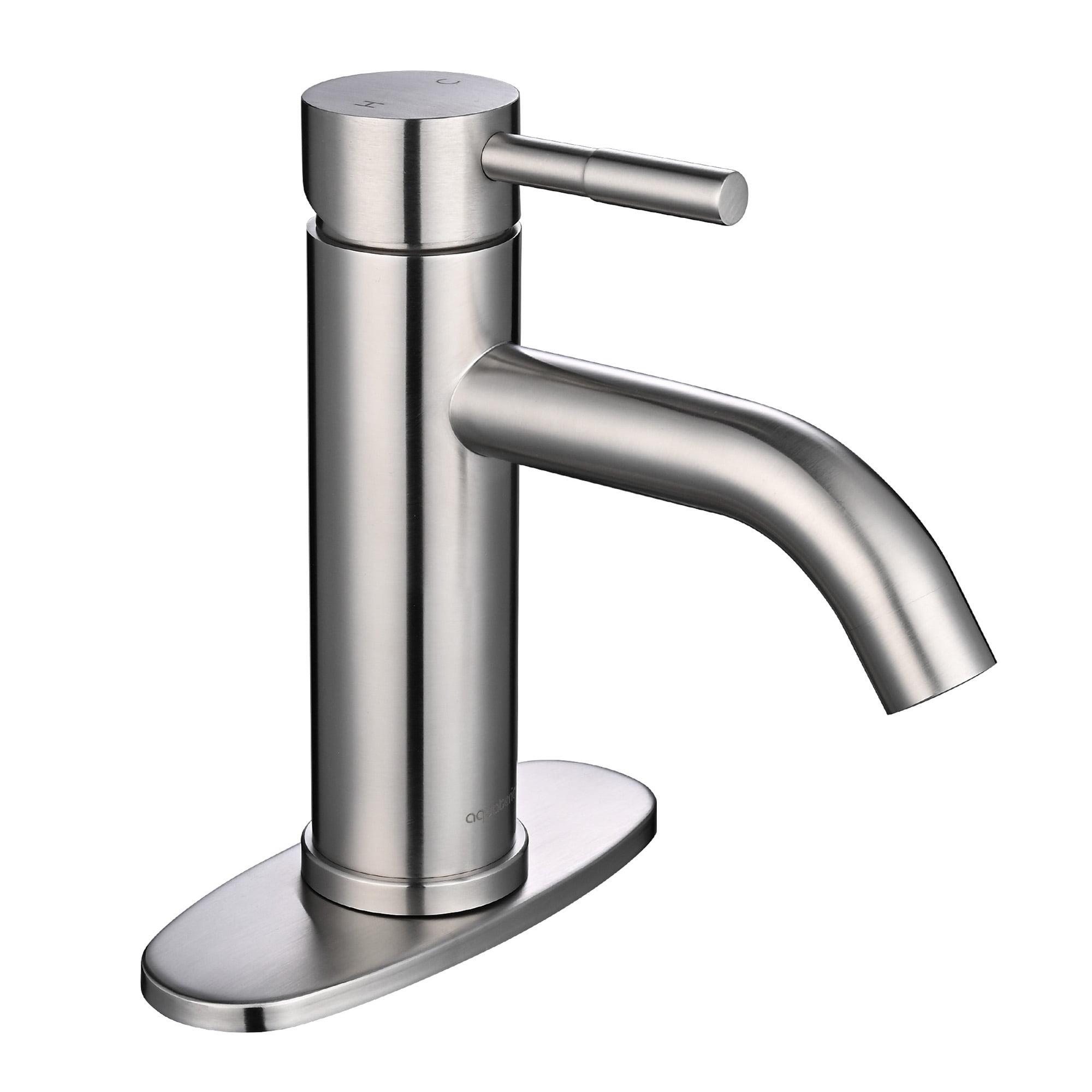 Brushed Nickel Single Handle Bathroom Vessel Faucet