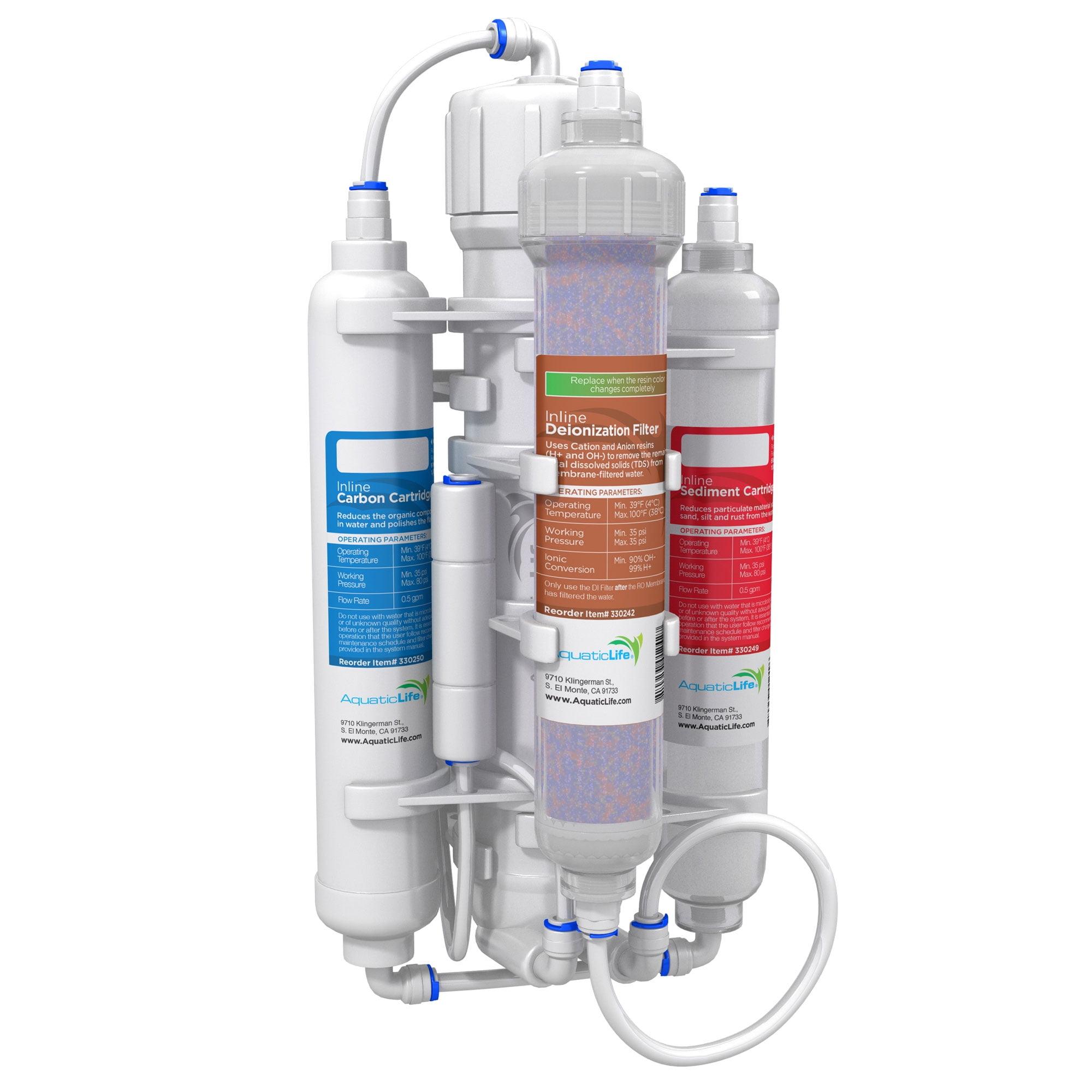 Aquatic Life 4 Stage Reverse Osmosis Deionization RO/DI Aquarium Reef Water Filtration System 50 GPD RO Buddie