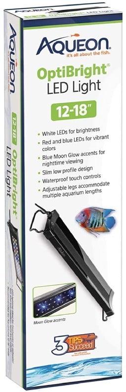 Aqueon OptiBright LED Aquarium Light Fixture [Aquarium LED Light Fixtures, Wholesale Aquarium Clearance, Aquarium Supplies] 12-18" long