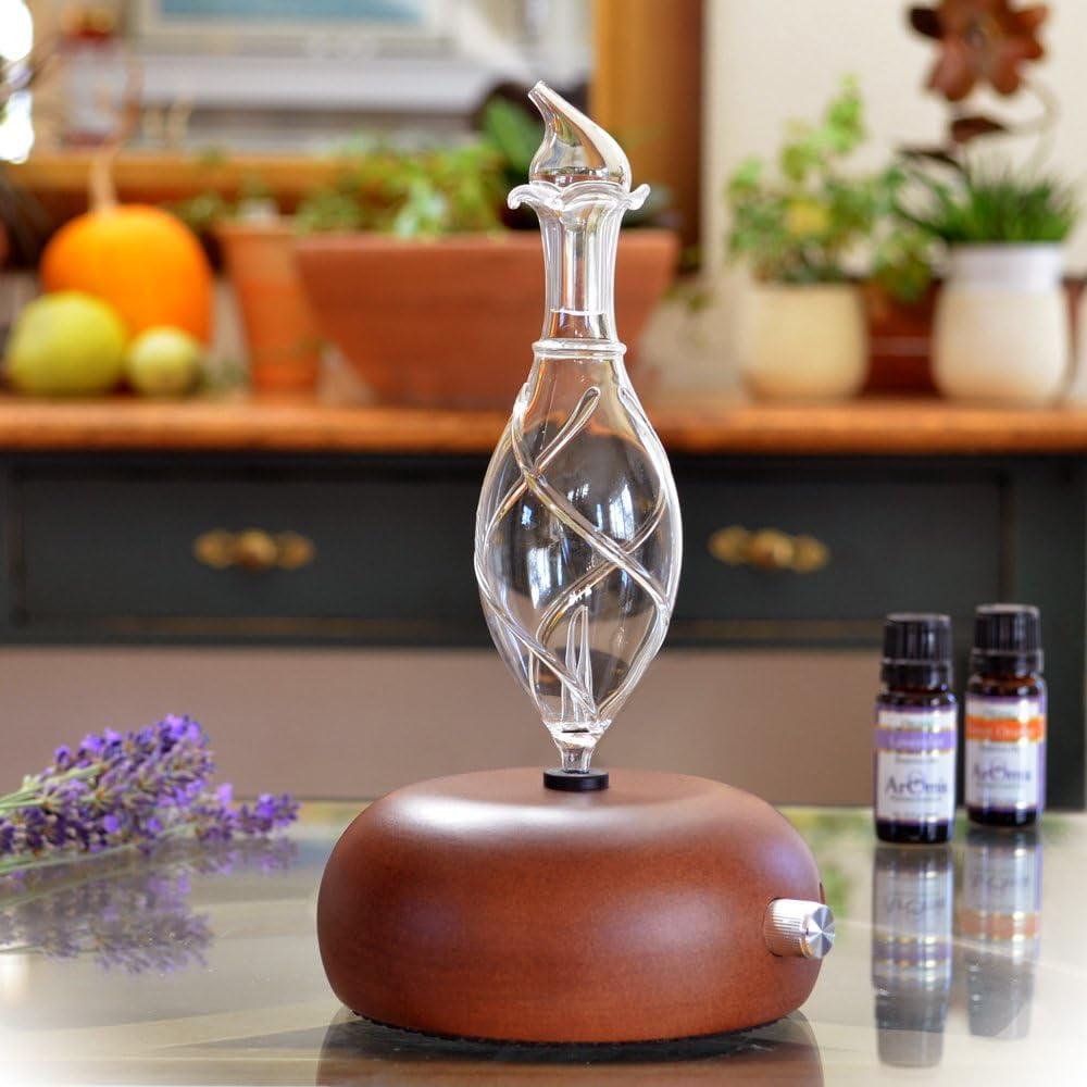 ArOmis Aromatherapy Diffuser - Professional Grade - Wood and Glass (Orbis Nox Vitis), Premium, Essential Oil Diffuser, Nebulizer, Nebulizing Machine, Waterless