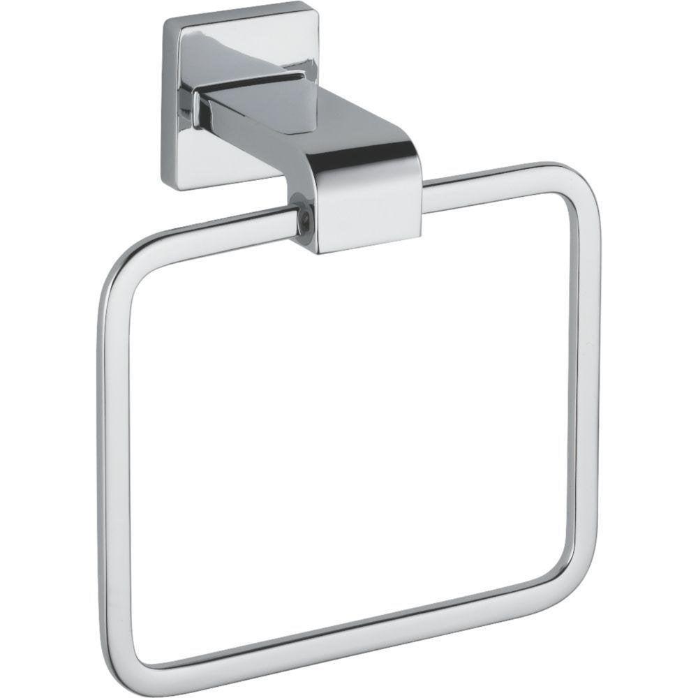 Polished Chrome Wall Mounted Modern Towel Ring