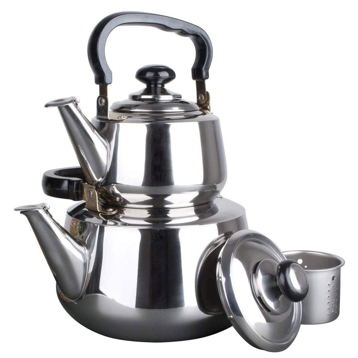 Alpine Cuisine Double Stainless Steel Turkish Tea Kettle Set