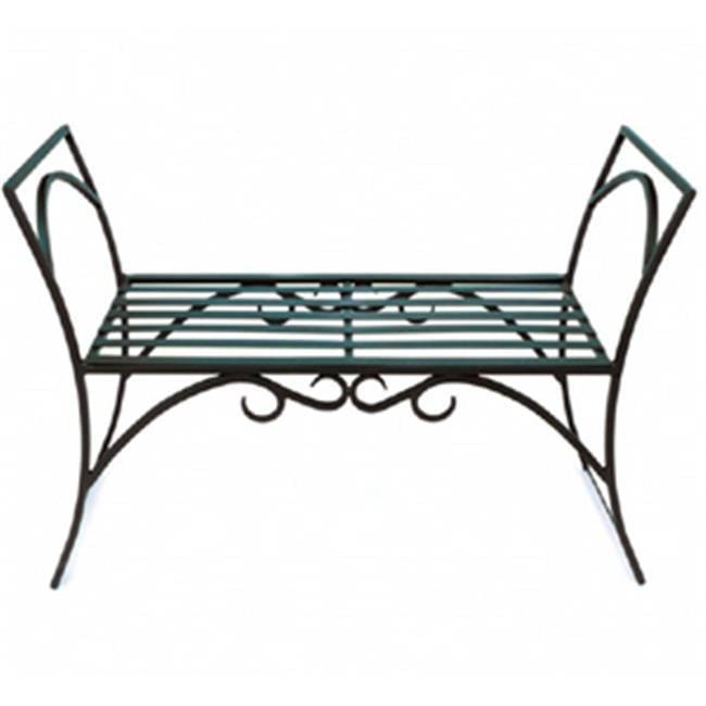 Black Wrought Iron Arbor Bench with Curved Design