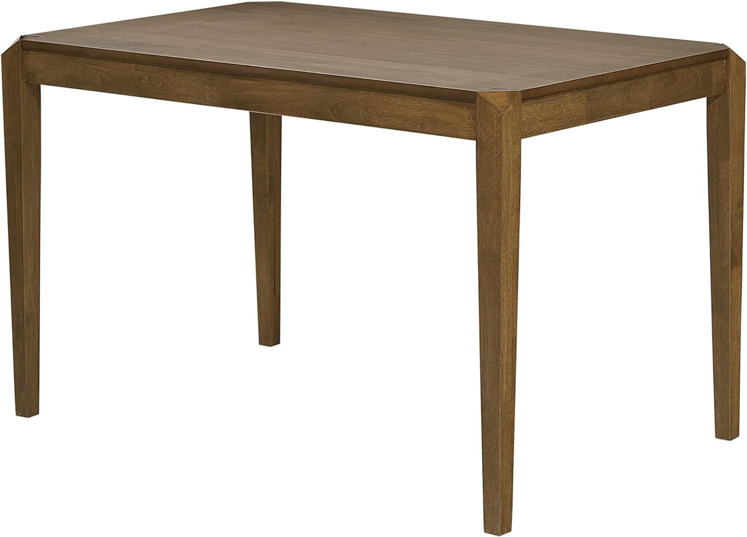 Transitional Walnut Brown Extendable Dining Table