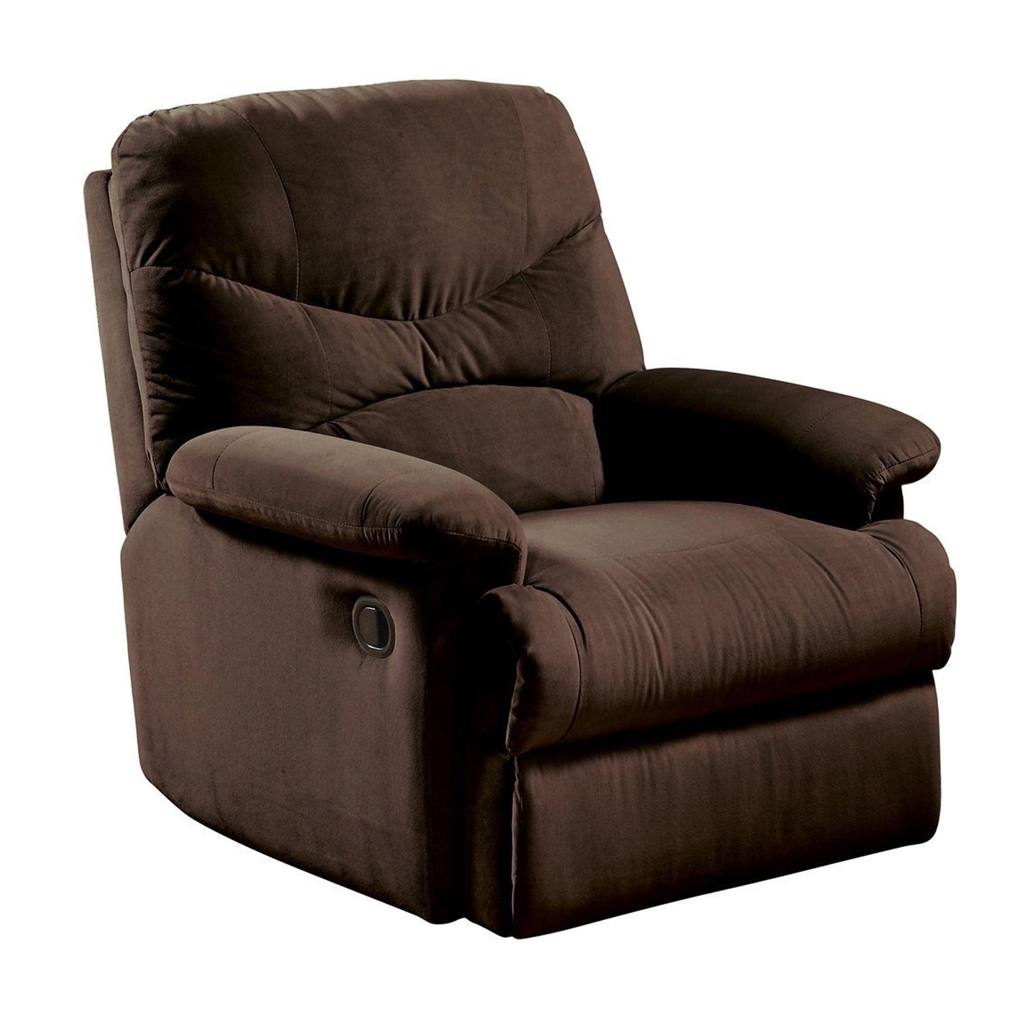 Chocolate Bliss Microfiber Massage Recliner with Manufactured Wood Base