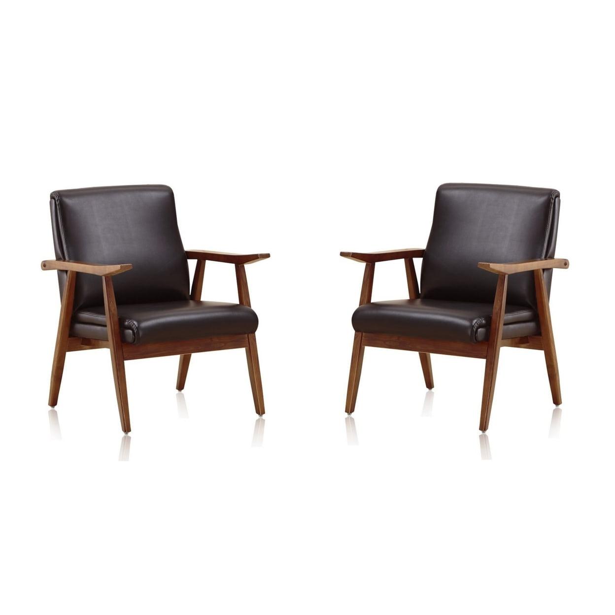 Set of 2 Archduke Faux Leather Accent Chairs - Manhattan Comfort