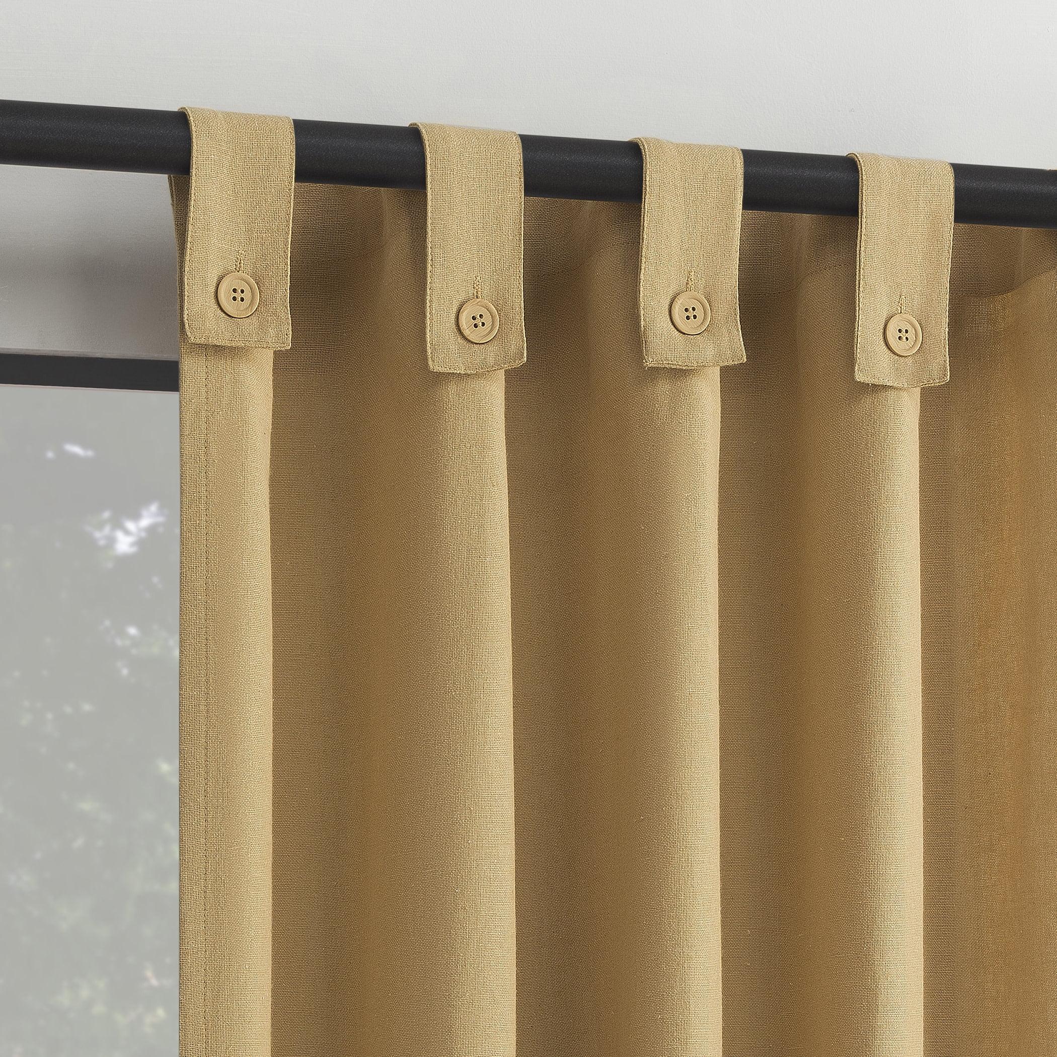 Archaeo Light Filtering Cotton Blend Button Tab Top Curtain Panel