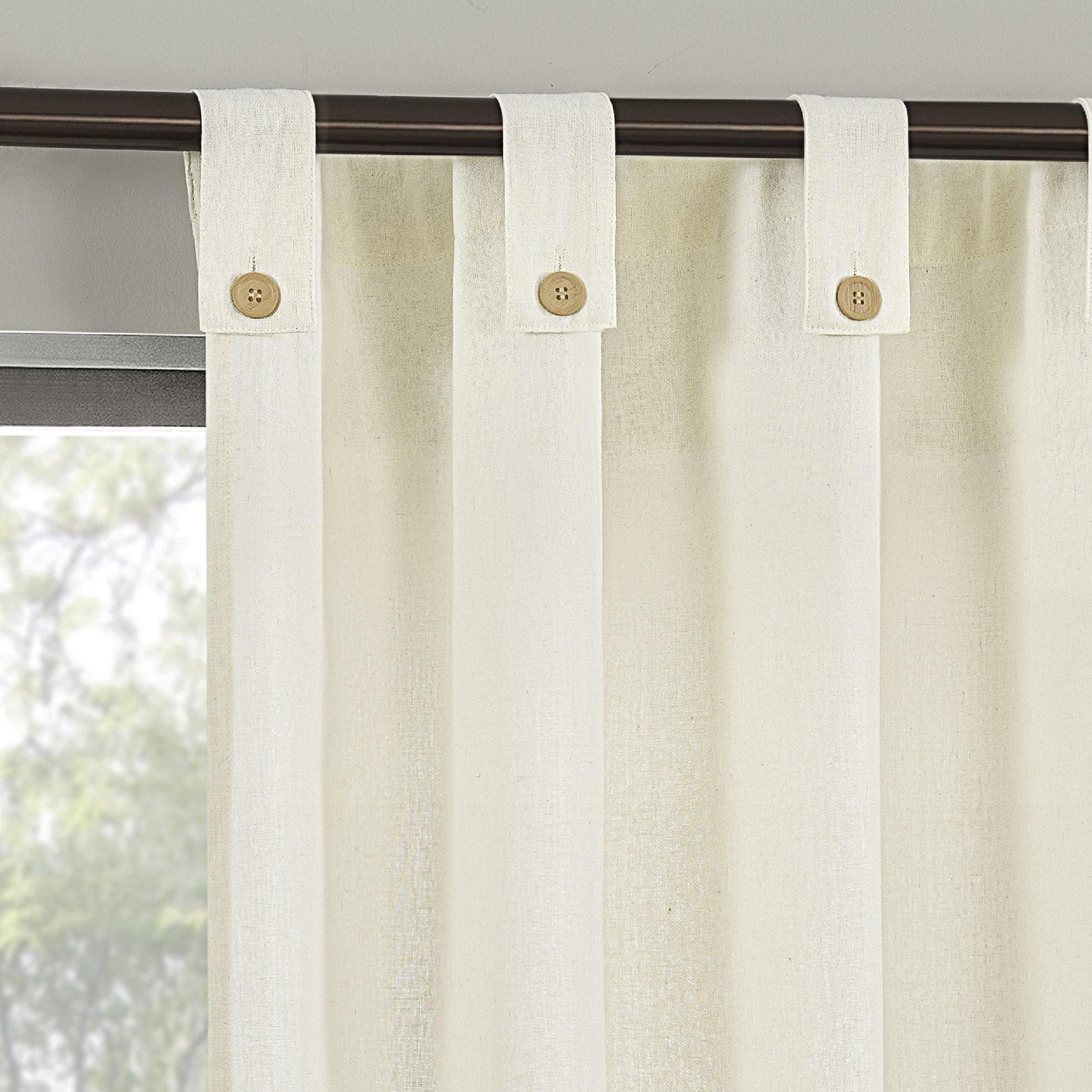 Archaeo Light Filtering Cotton Blend Button Tab Top Curtain Panel