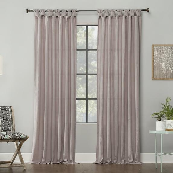 52"X84" Archaeo Light Filtering Outdoor Washed Cotton Twist Tab Curtain Panel Pink: Traditional Window Decor
