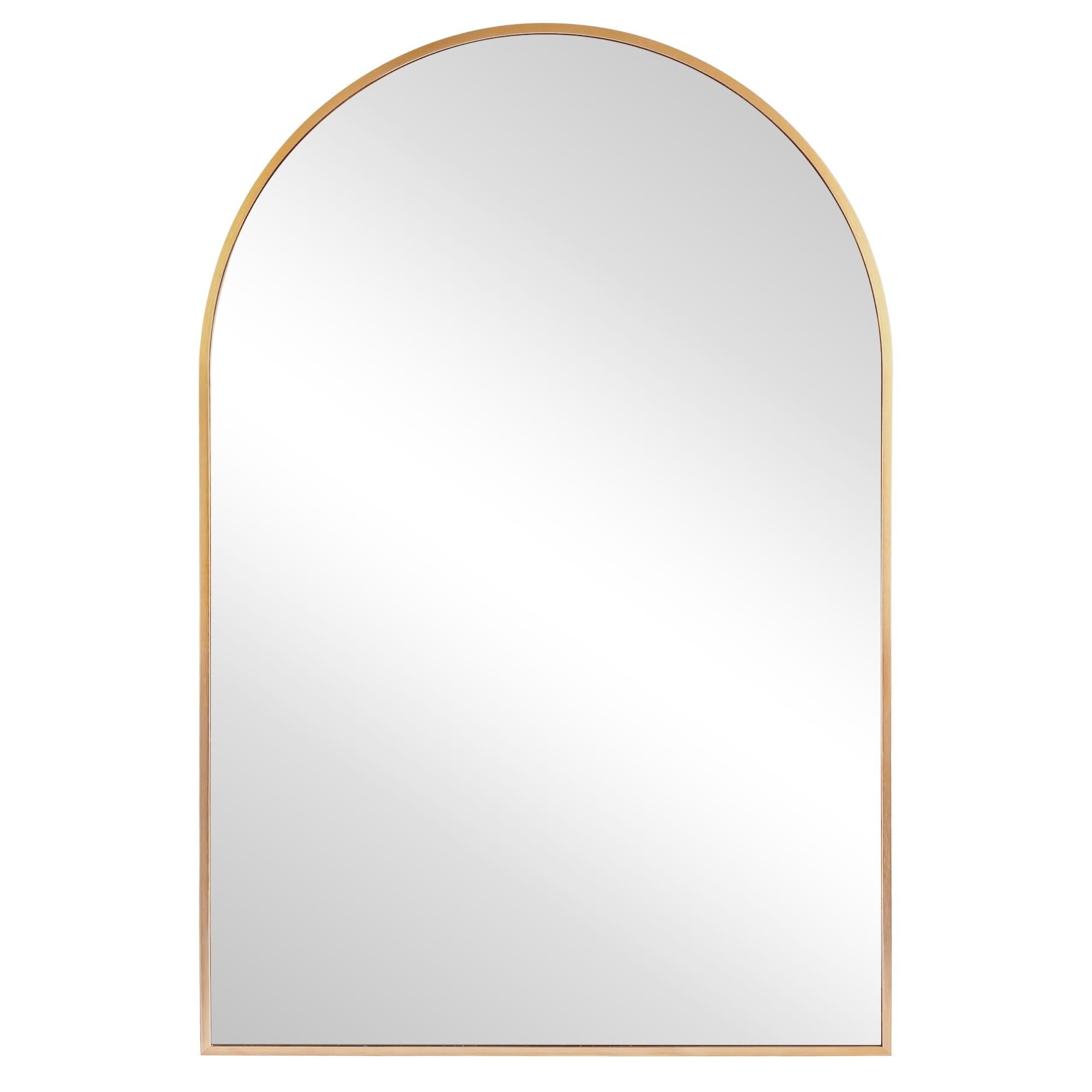 Arched Aluminum Alloy Framed Decorative Wall Mirror 20x30 - Gold