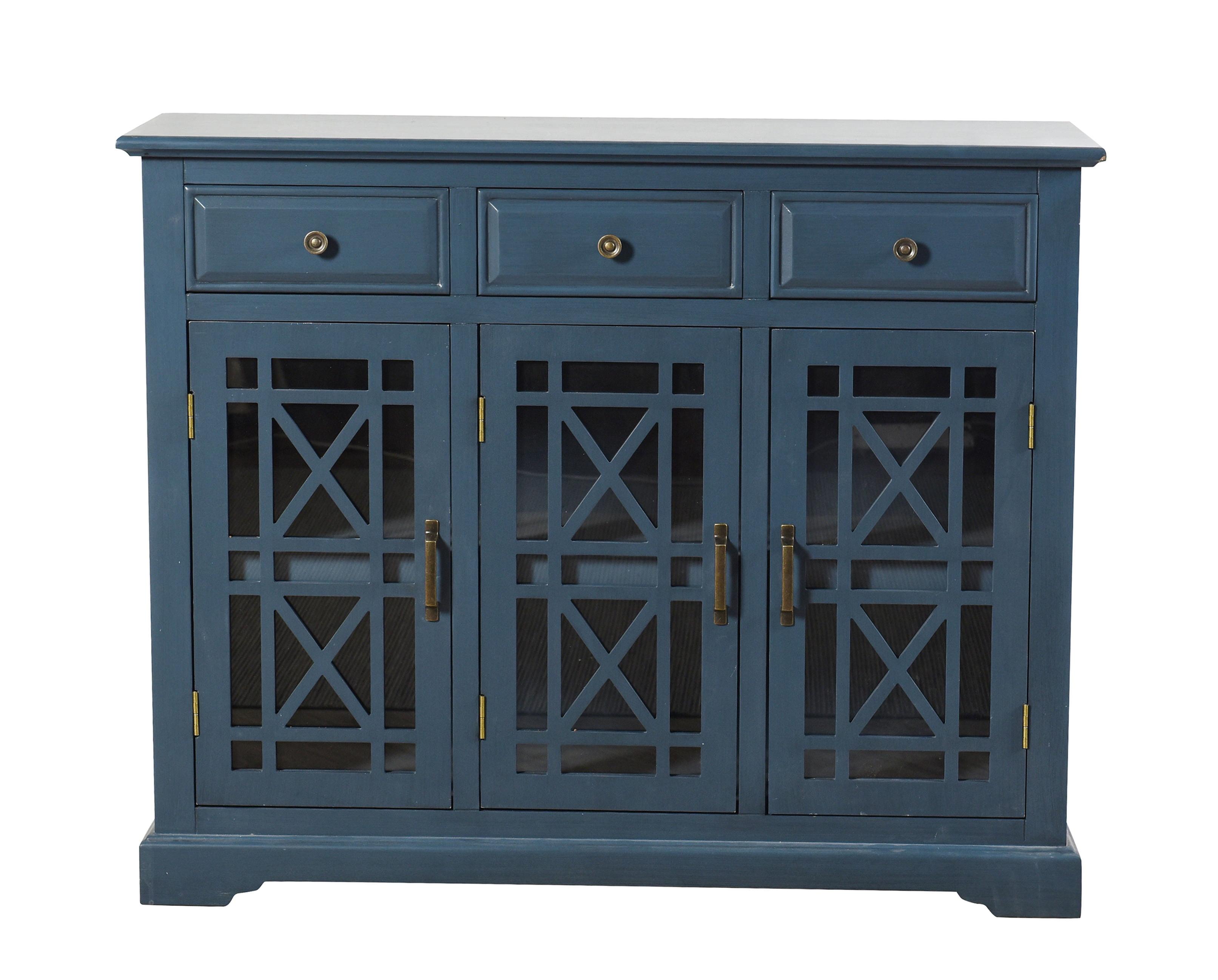 Archer Ridge 47" Navy Blue Wood Sideboard with Drawers