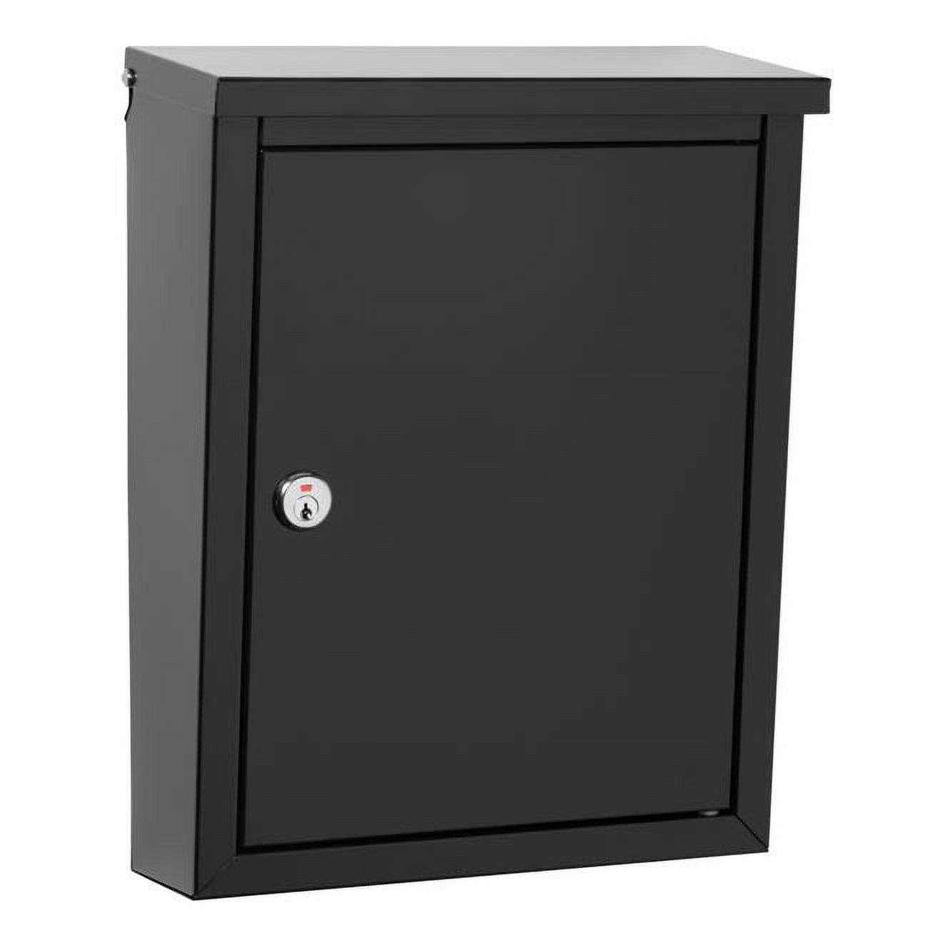 Black Steel Lockable Wall Mount Mailbox