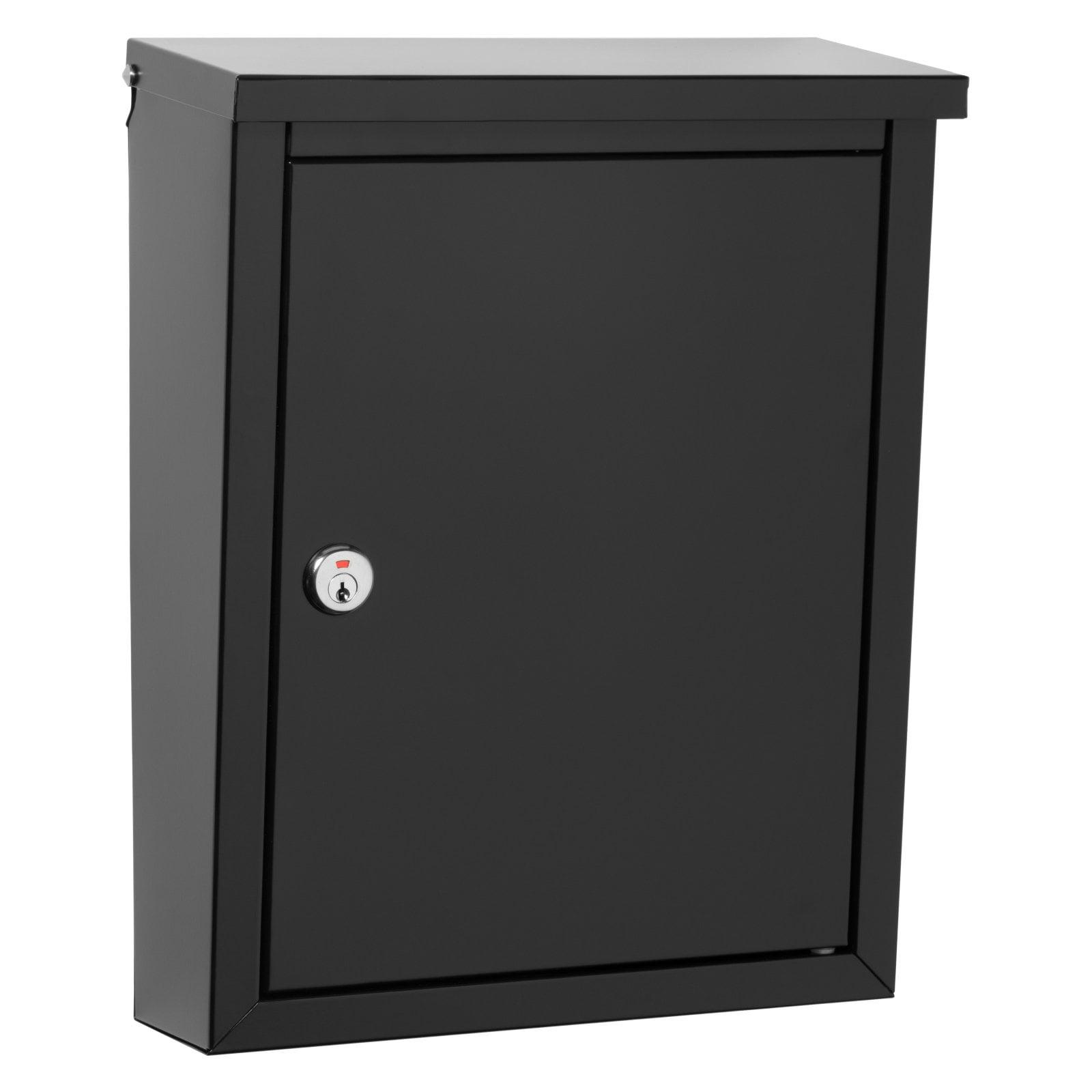 Black Steel Lockable Wall Mount Mailbox