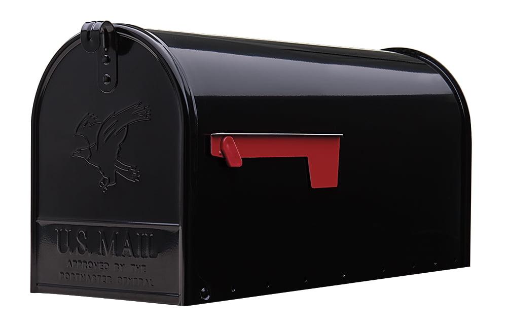 Architectural Mailboxes Elite Galvanized Steel, Large, Post-Mount Mailbox in Black