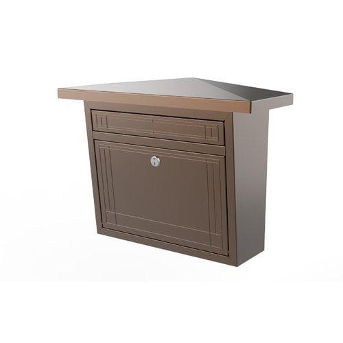 Medium Brown Steel Locking Wall Mount Mailbox