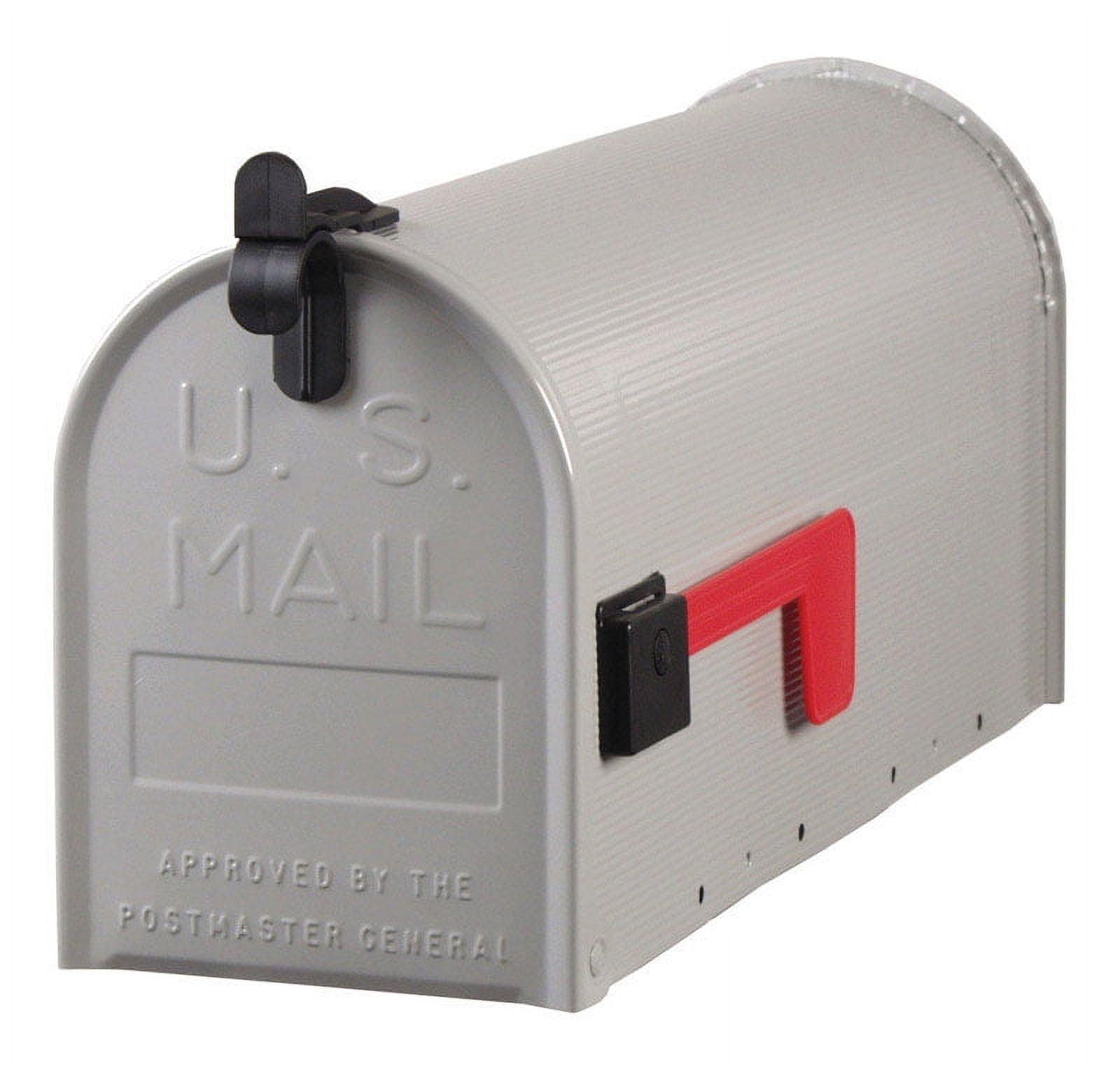 Grayson Medium Gray Steel Post-Mount Mailbox